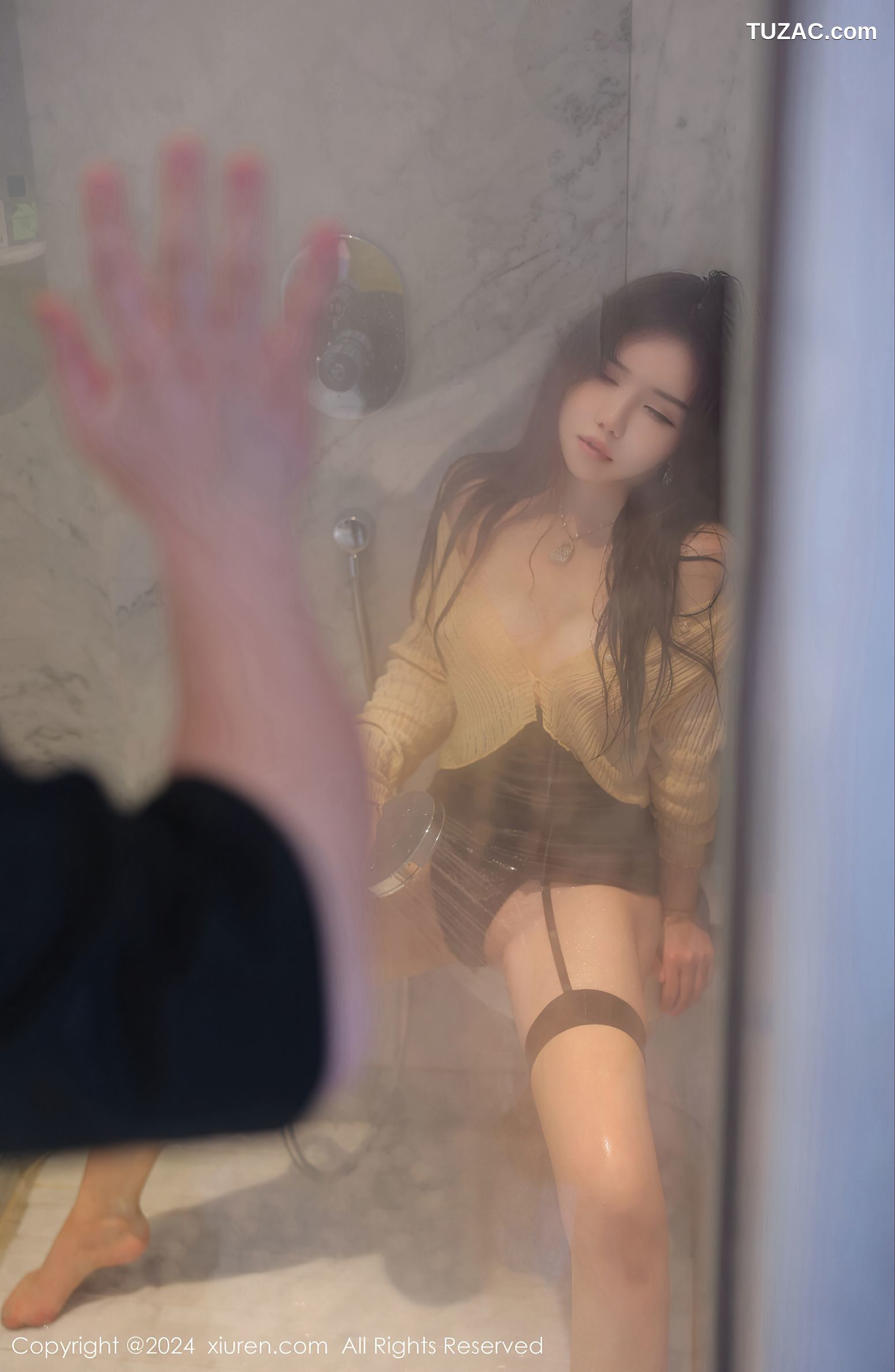 XiuRen秀人网-8181-小薯条nienie-外卖迷奸剧情-黑蕾丝黑丝浴室绑缚-2024.03.05