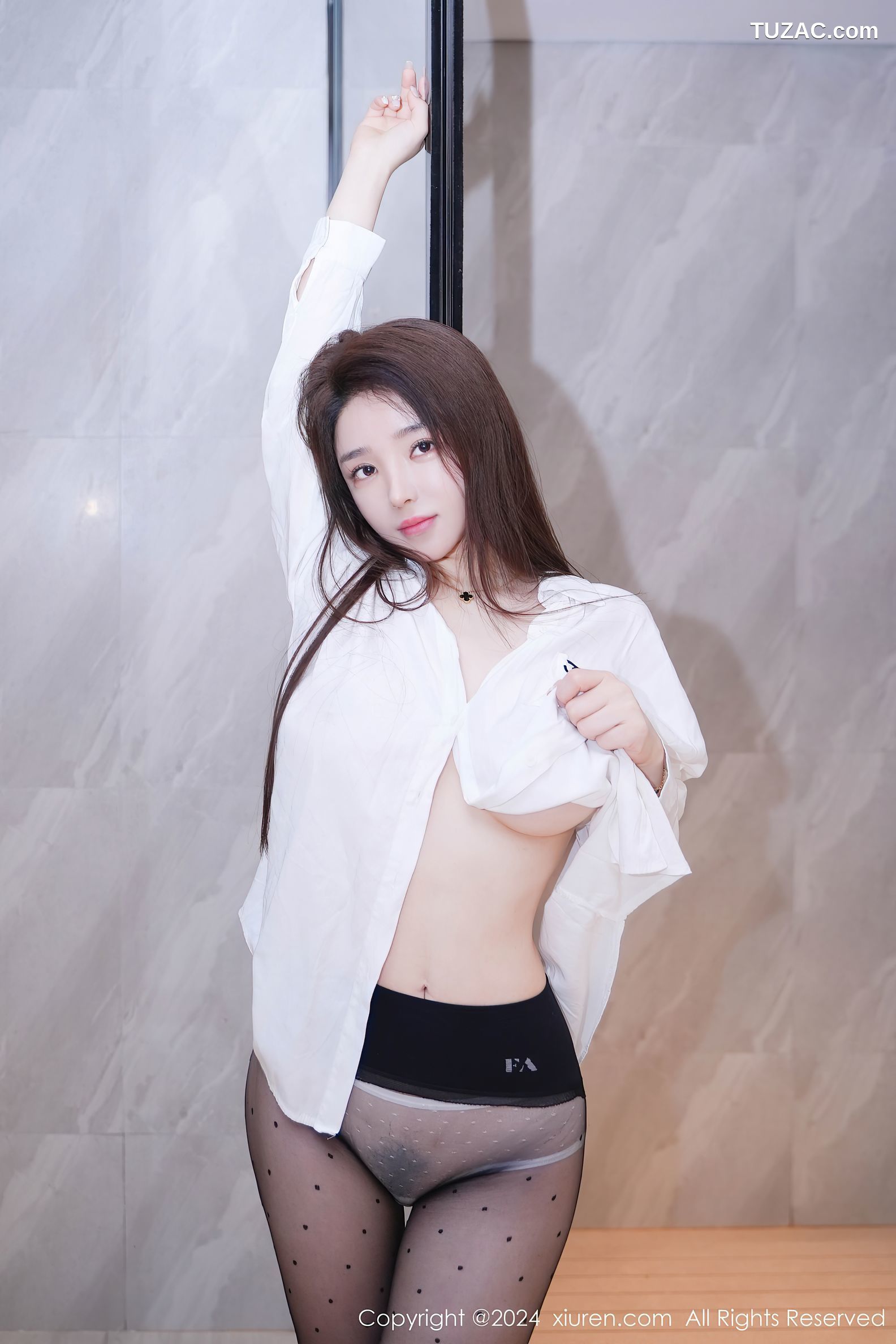 XiuRen秀人网-8184-雨儿酱eve-白衬衫湿身黑丝爆乳-2024.03.06