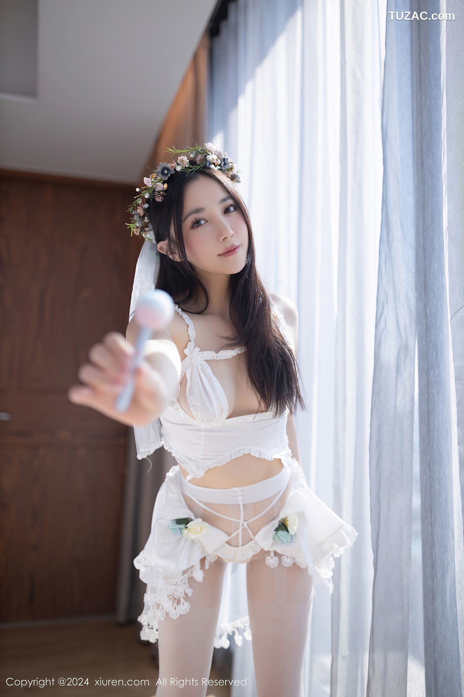 XiuRen秀人网-8201-鱼子酱Fish-白色情趣内衣爆乳-2024.03.08