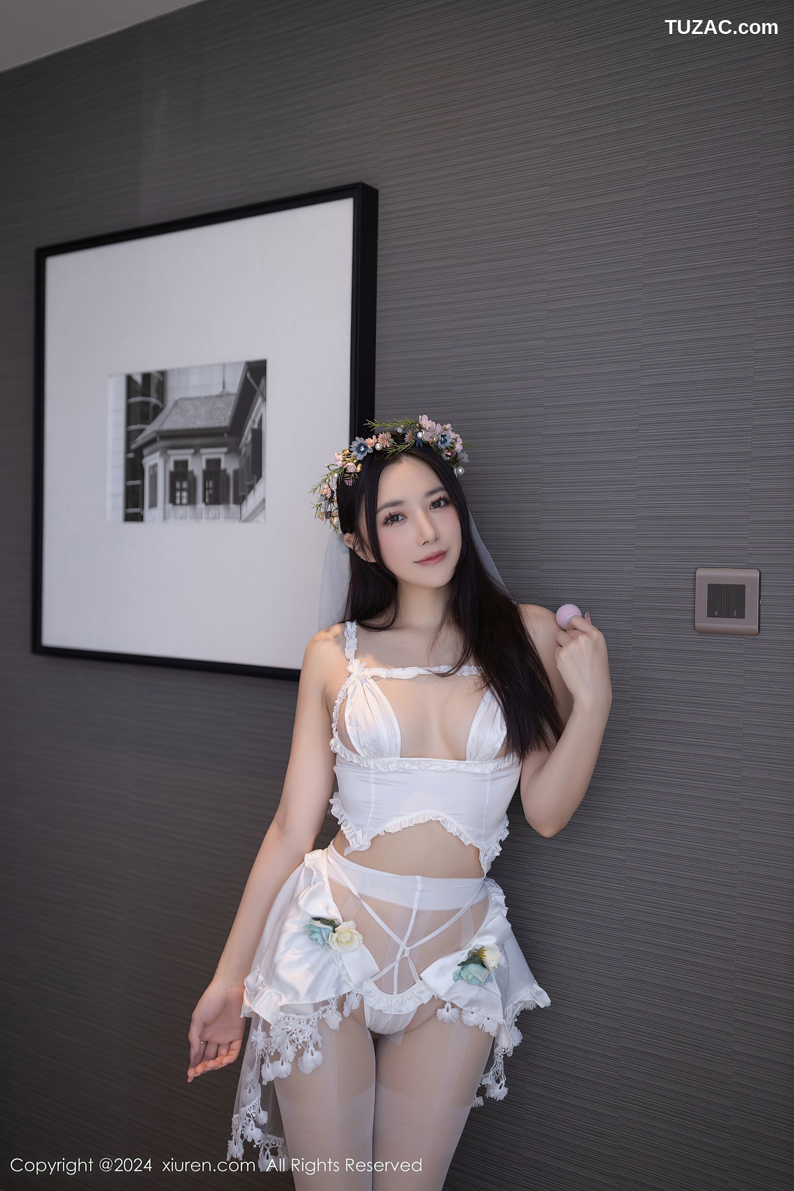 XiuRen秀人网-8201-鱼子酱Fish-白色情趣内衣爆乳-2024.03.08