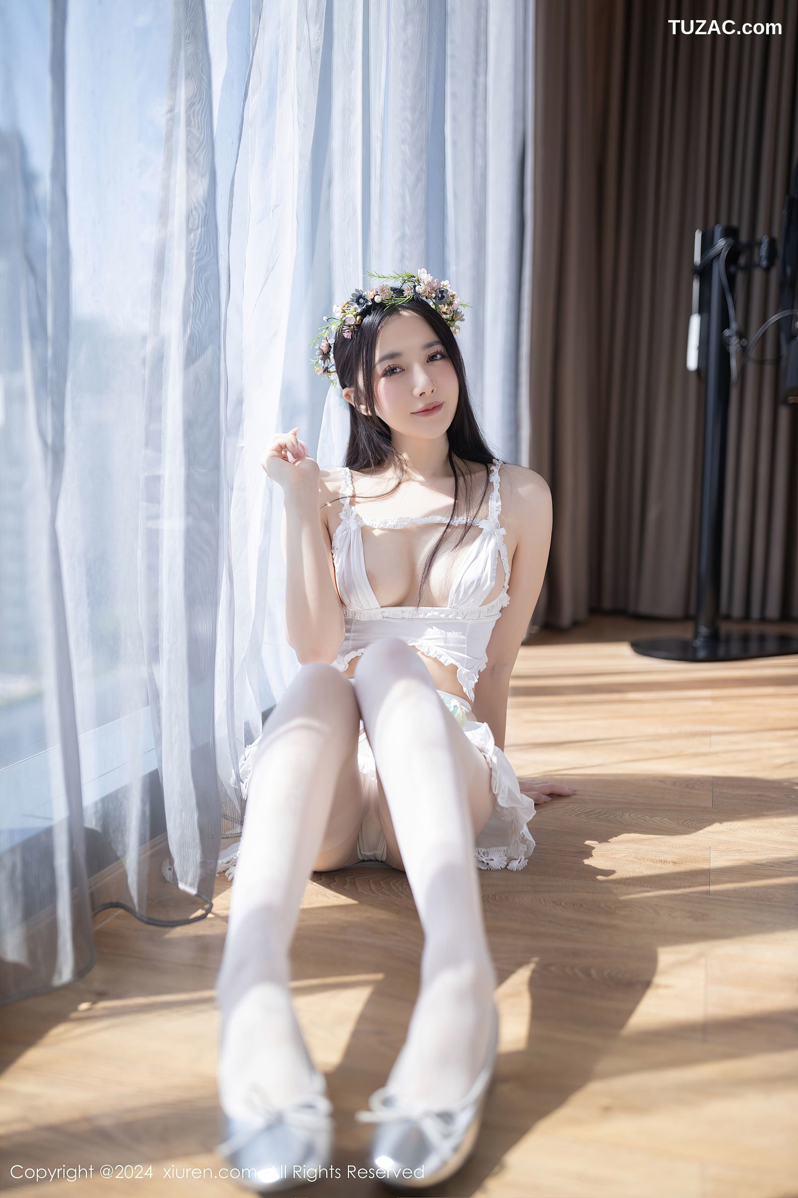 XiuRen秀人网-8201-鱼子酱Fish-白色情趣内衣爆乳-2024.03.08
