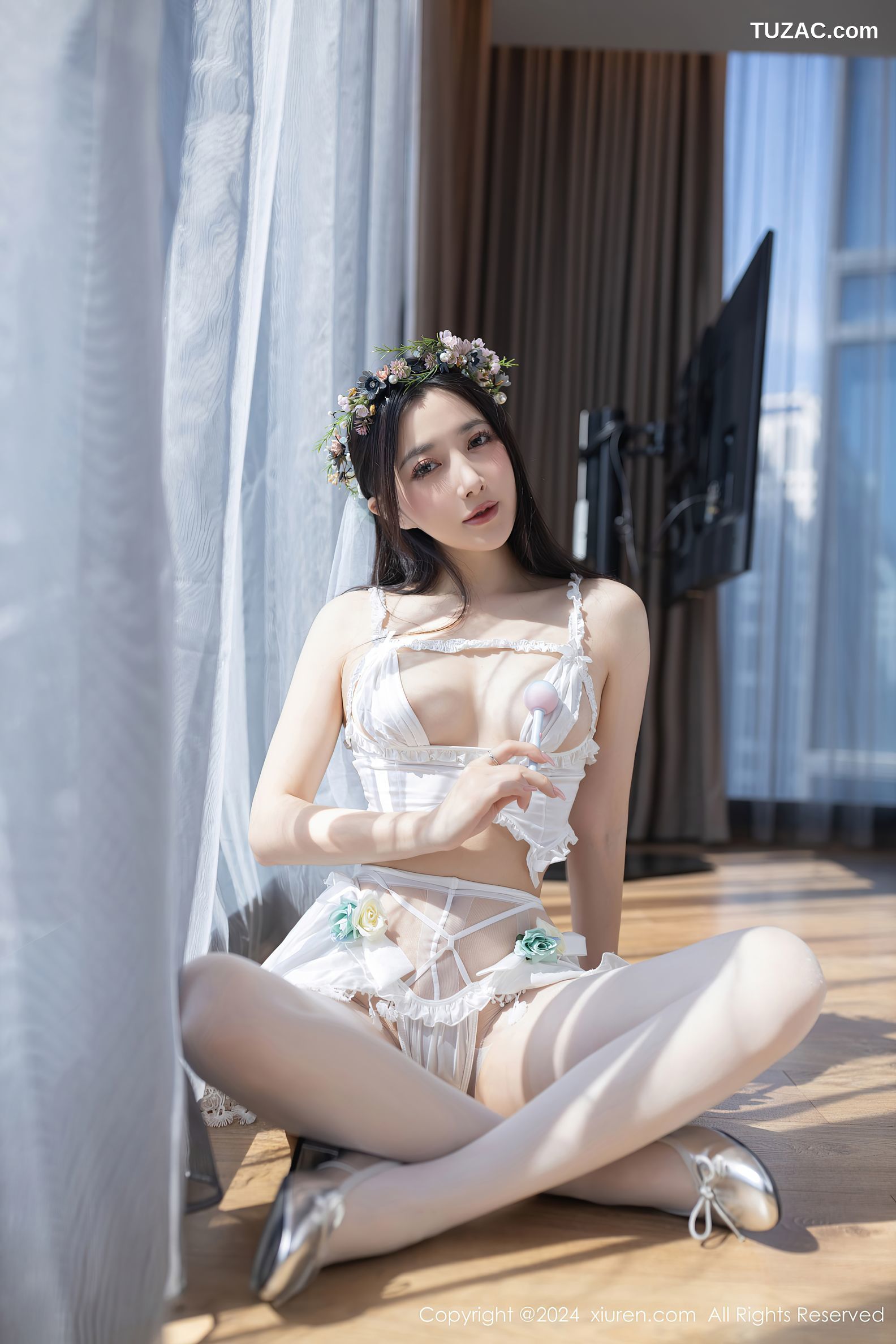 XiuRen秀人网-8201-鱼子酱Fish-白色情趣内衣爆乳-2024.03.08