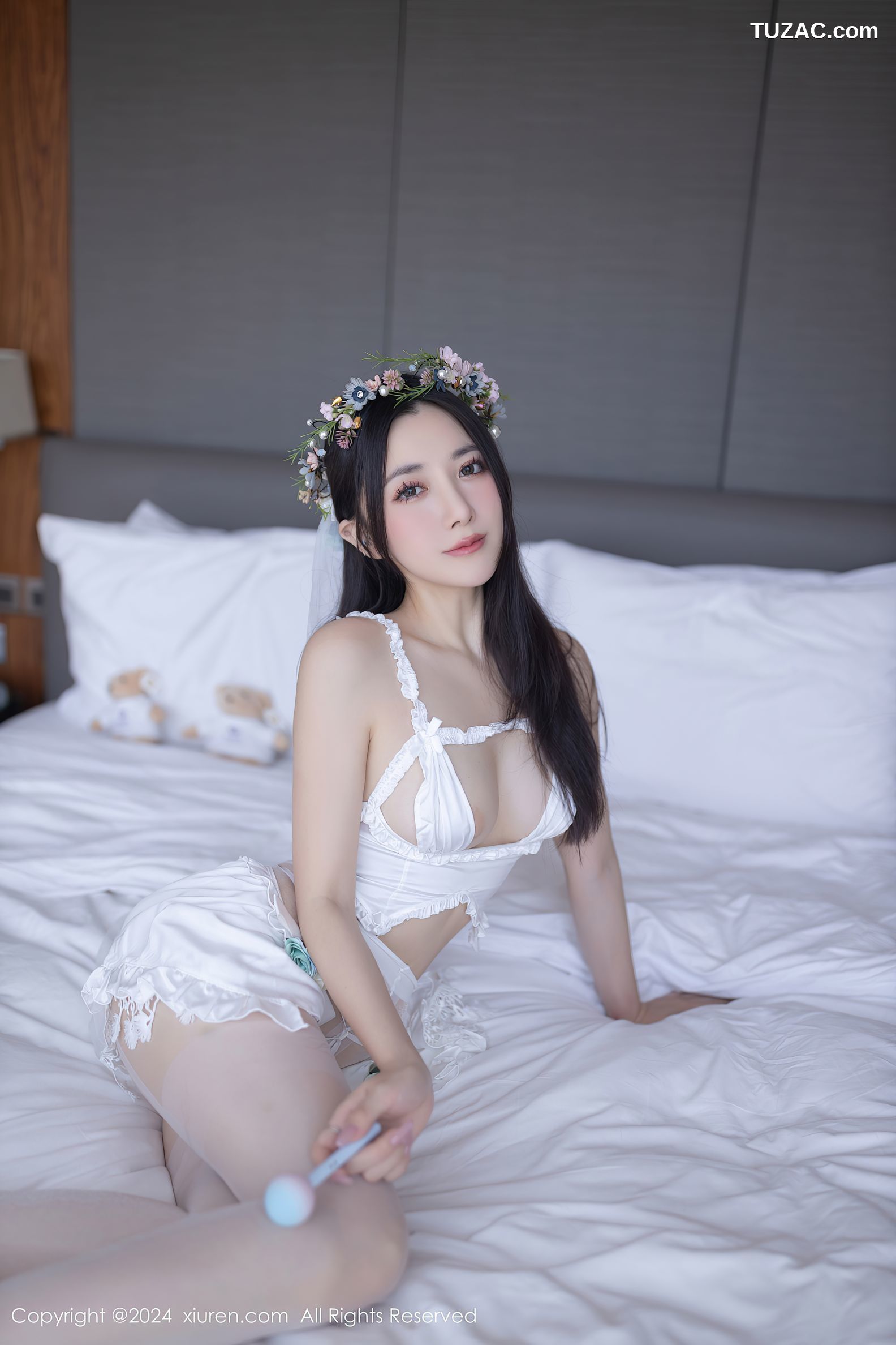 XiuRen秀人网-8201-鱼子酱Fish-白色情趣内衣爆乳-2024.03.08