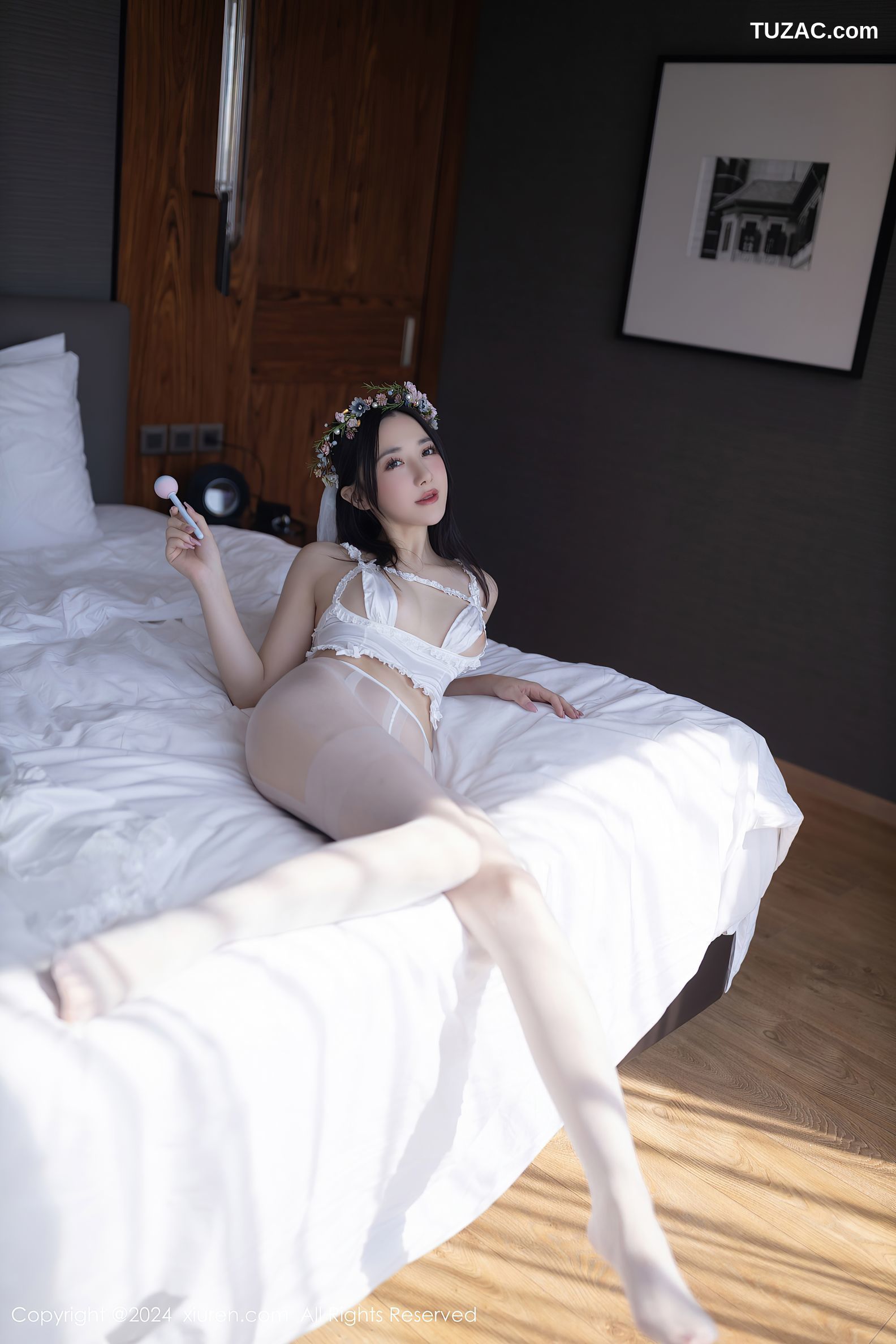 XiuRen秀人网-8201-鱼子酱Fish-白色情趣内衣爆乳-2024.03.08