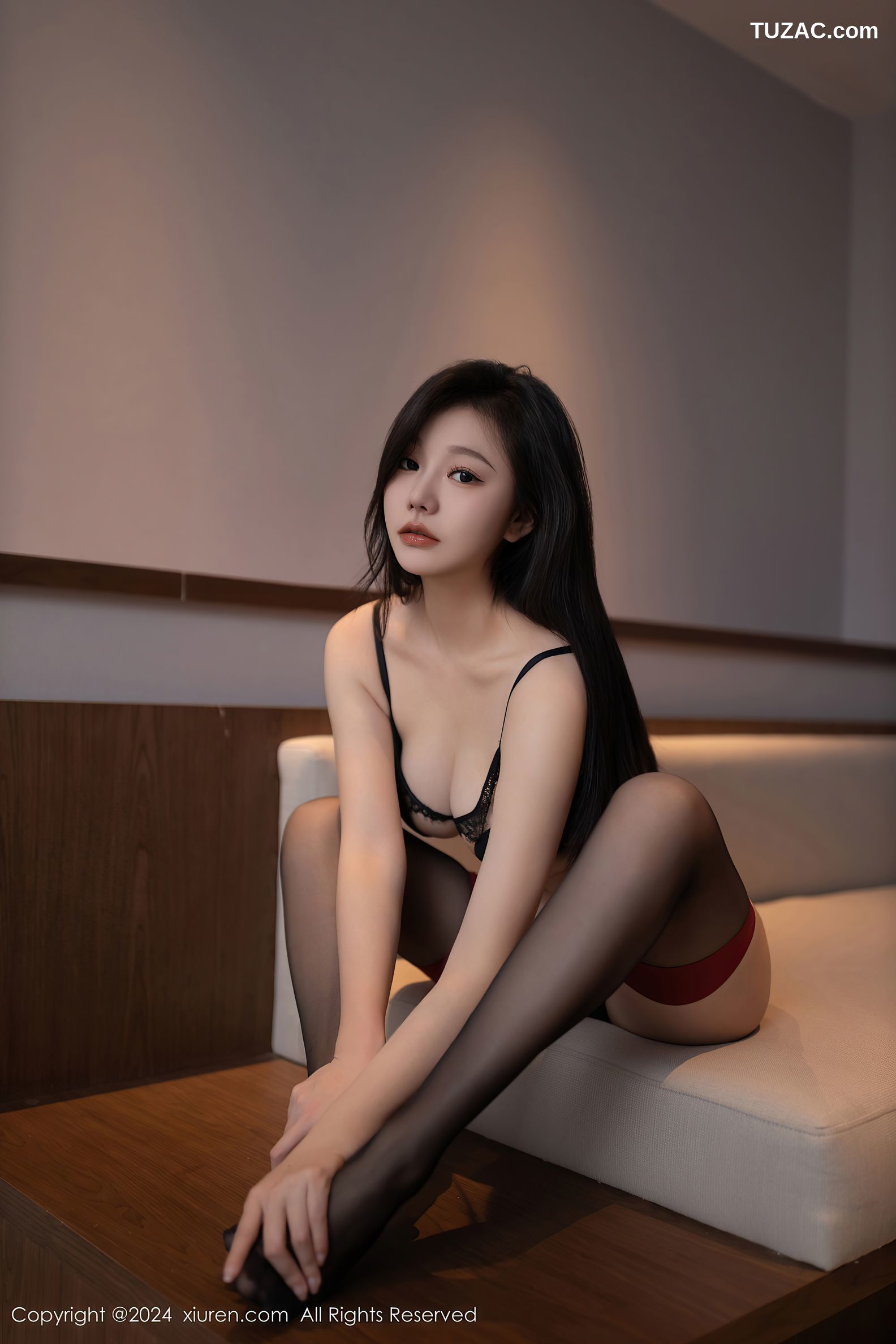 XiuRen秀人网-8217-安然anran-泰国旅拍-黑衬衫黑丝黑色内衣-2024.03.12