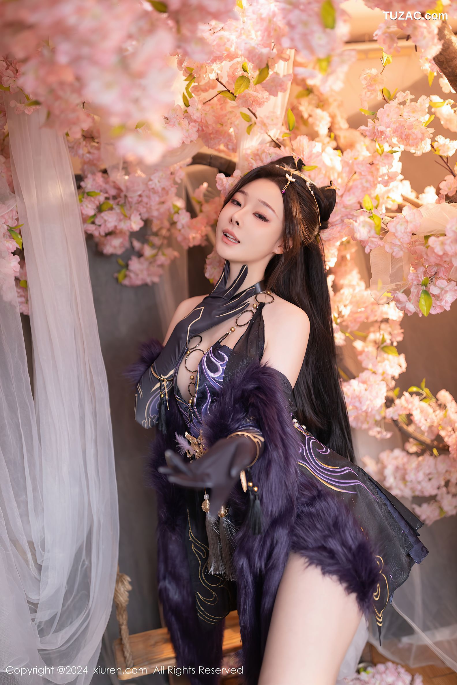 XiuRen秀人网-8232-小逗逗-紫色玉玲珑-2024.03.14