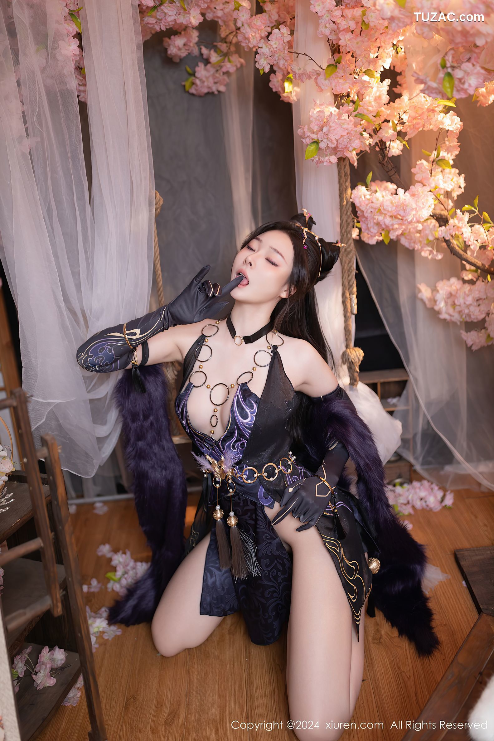 XiuRen秀人网-8232-小逗逗-紫色玉玲珑-2024.03.14