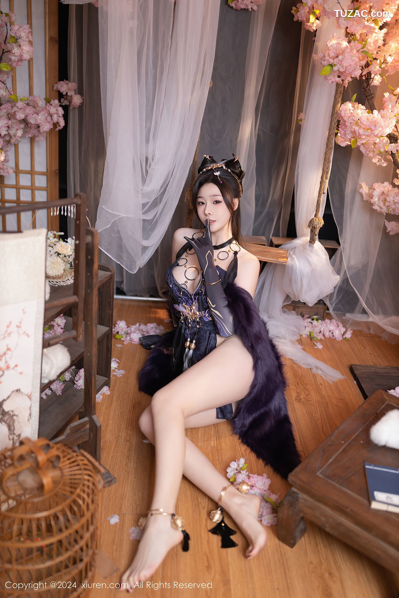 XiuRen秀人网-8232-小逗逗-紫色玉玲珑-2024.03.14