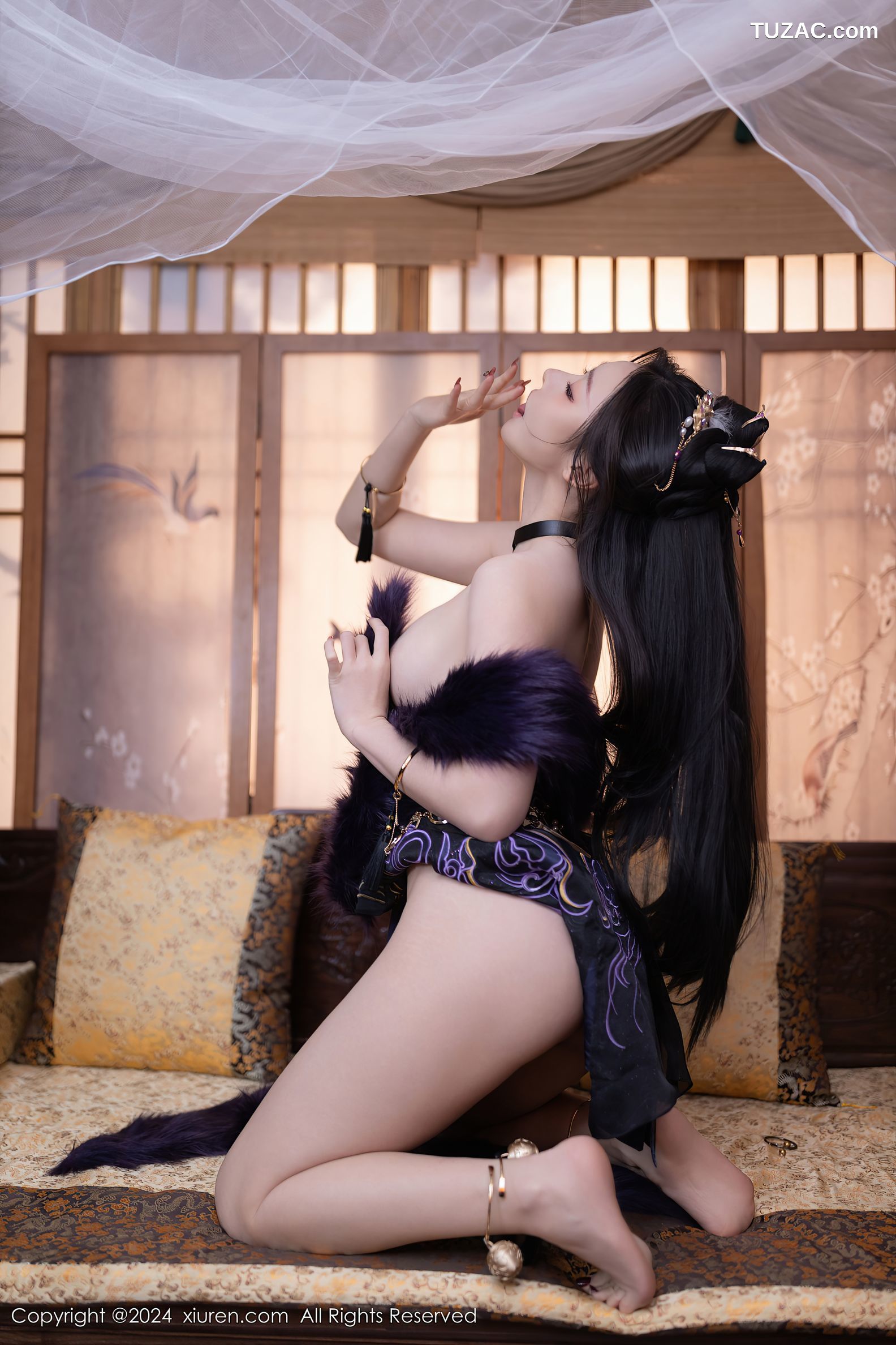 XiuRen秀人网-8232-小逗逗-紫色玉玲珑-2024.03.14