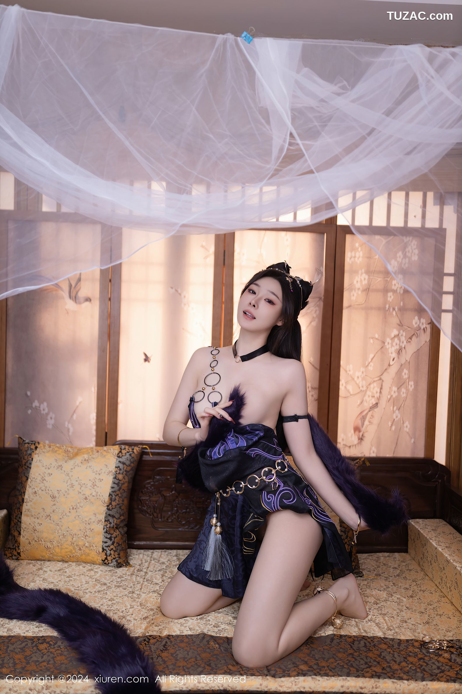 XiuRen秀人网-8232-小逗逗-紫色玉玲珑-2024.03.14