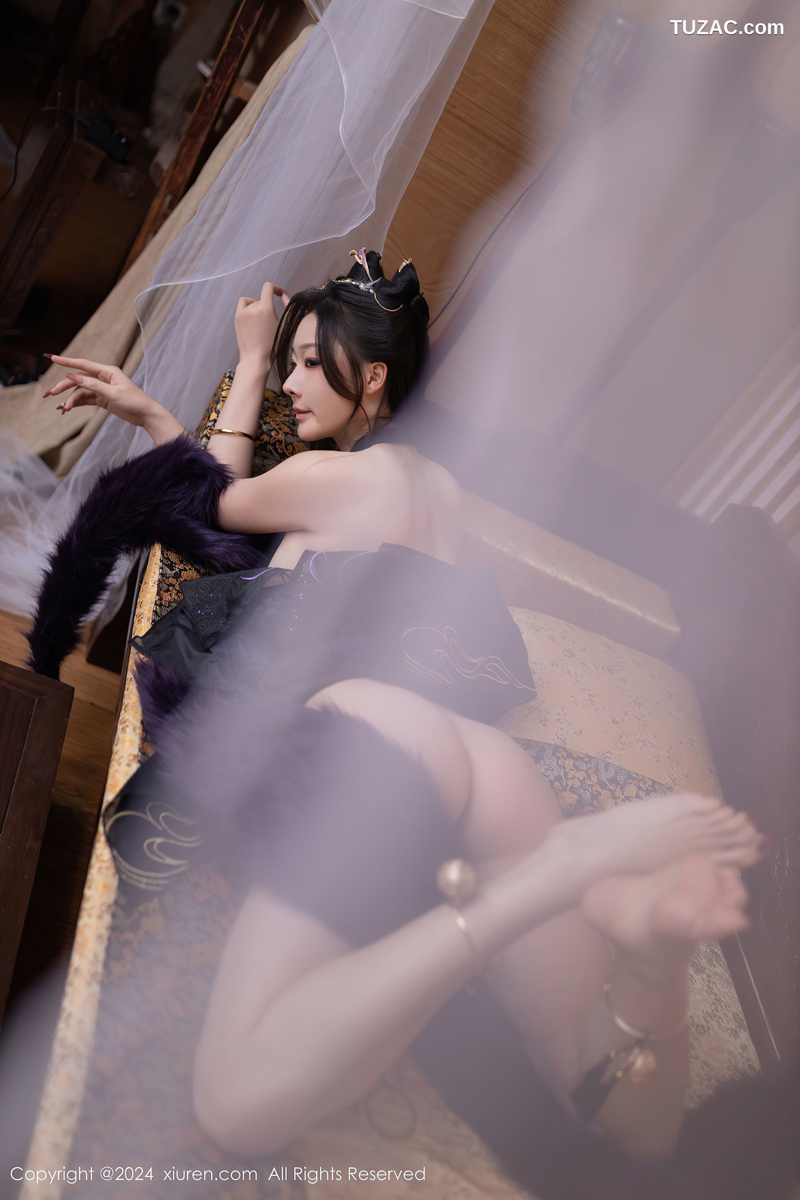 XiuRen秀人网-8232-小逗逗-紫色玉玲珑-2024.03.14