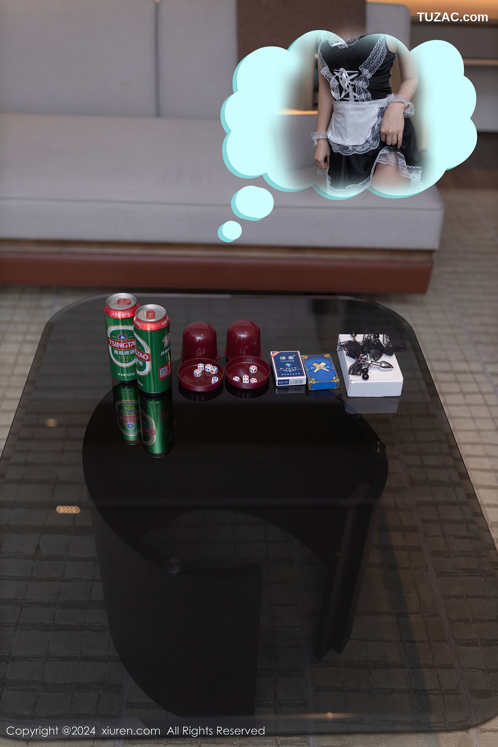 XiuRen秀人网-8264-杏子Yada-OL紫色套装《今晚你陪我》剧情-2024.03.20