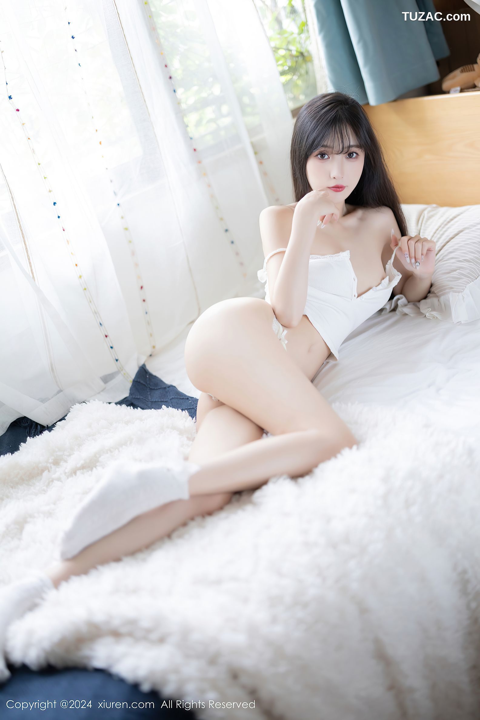 XiuRen秀人网-8307-林星阑-哈尔滨旅拍-雪景白色民国风针织连衣裙白色内衣-2024.03.28