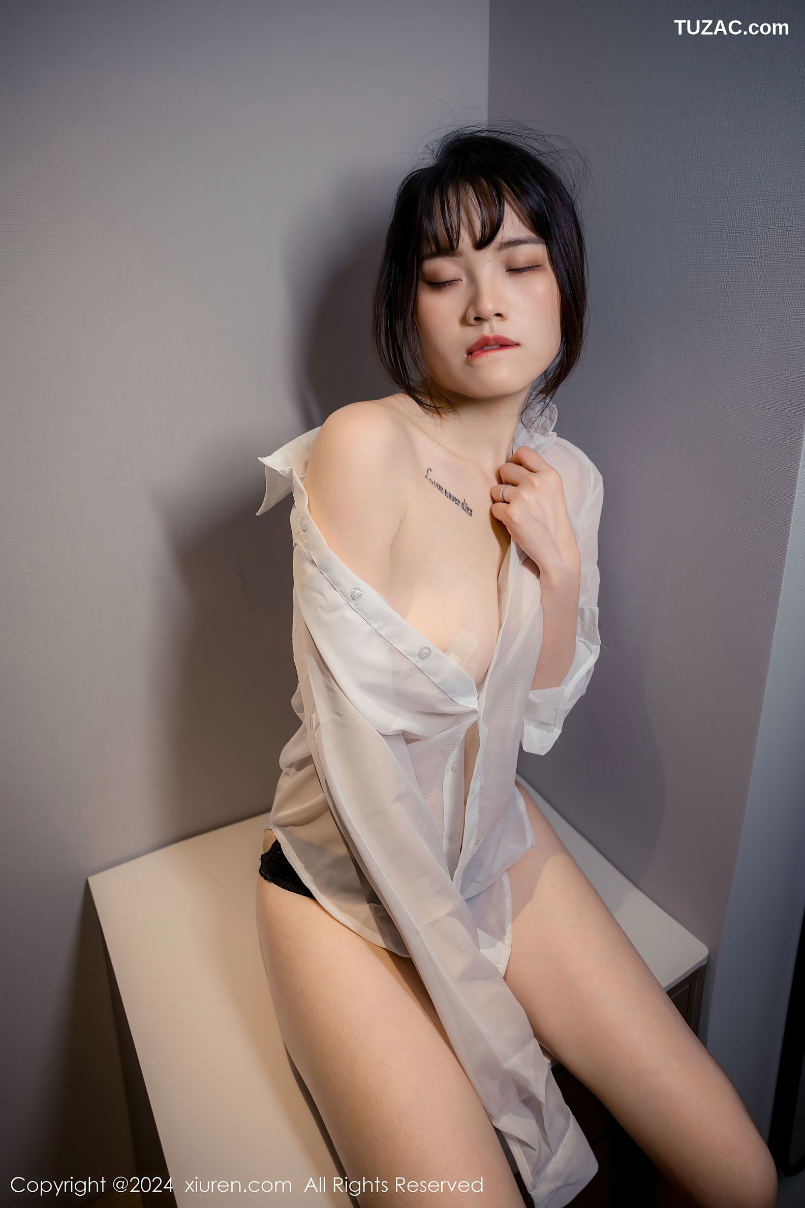 XiuRen秀人网-8320-唐安诺-黑色蕾丝内衣爆乳-2024.04.01