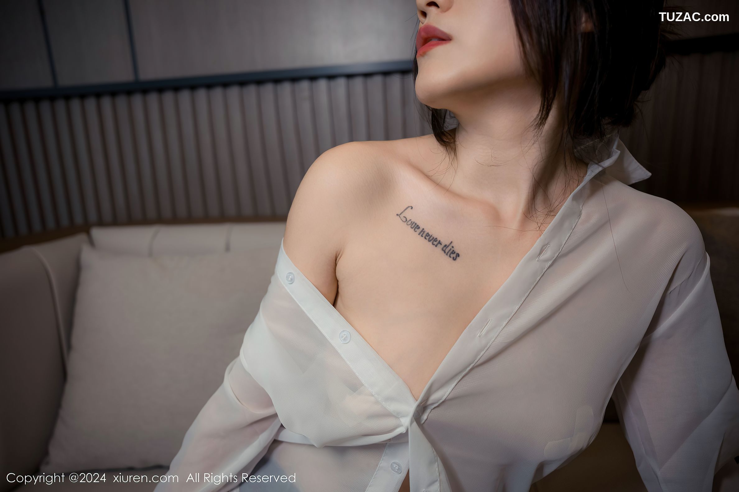 XiuRen秀人网-8320-唐安诺-黑色蕾丝内衣爆乳-2024.04.01