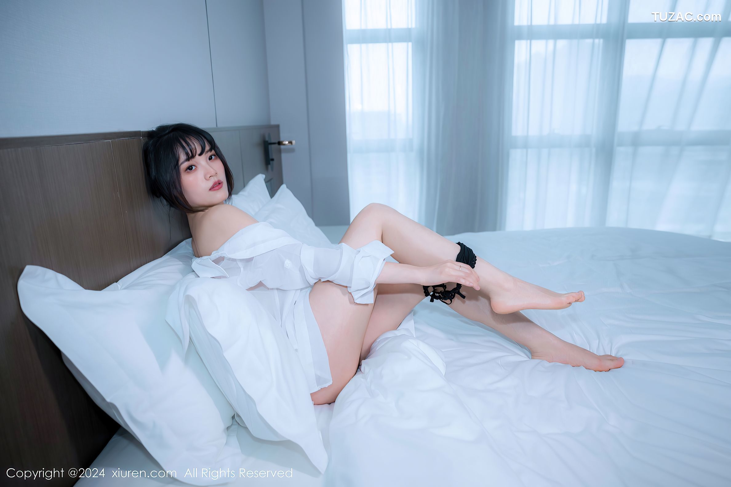 XiuRen秀人网-8320-唐安诺-黑色蕾丝内衣爆乳-2024.04.01
