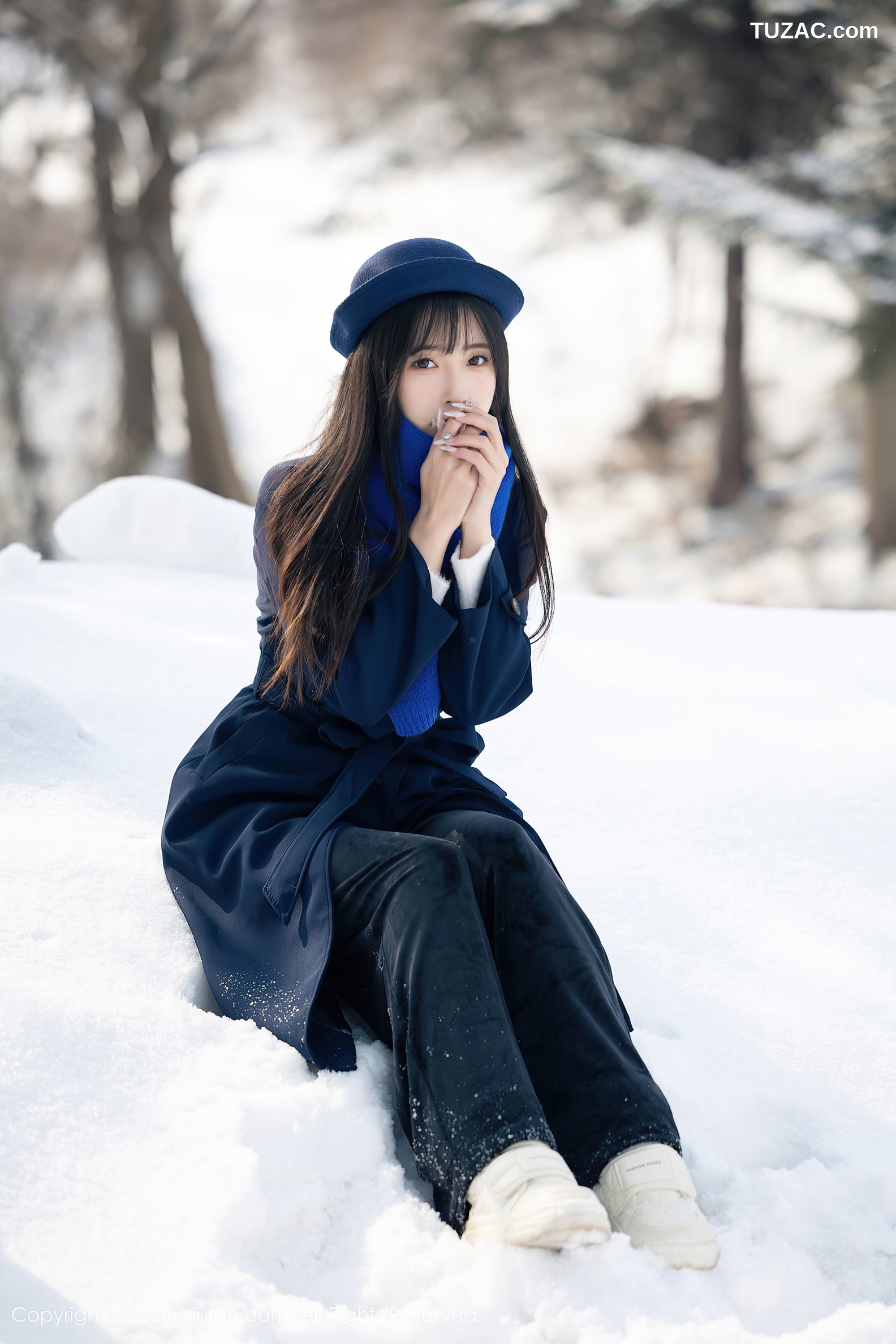 XiuRen秀人网-8325-林星阑-哈尔滨旅拍户外雪景-轻透黑蕾丝情趣内衣黑丝-2024.04.01
