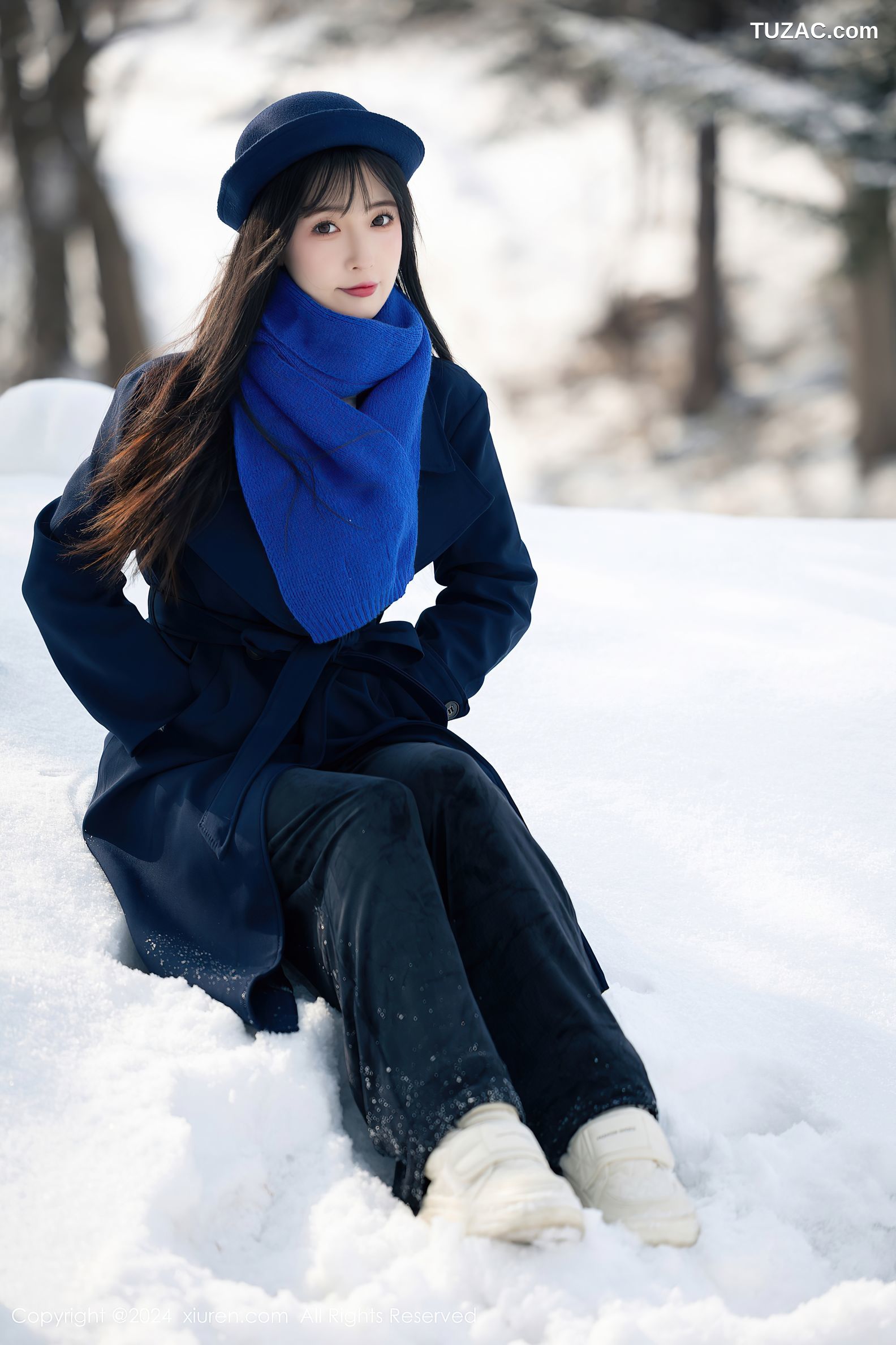 XiuRen秀人网-8325-林星阑-哈尔滨旅拍户外雪景-轻透黑蕾丝情趣内衣黑丝-2024.04.01