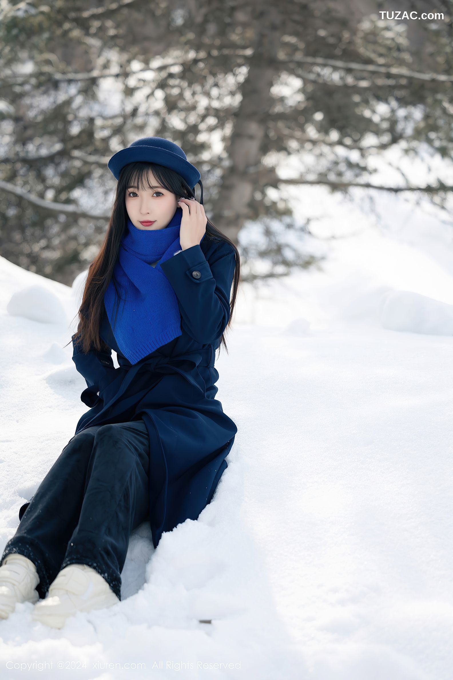 XiuRen秀人网-8325-林星阑-哈尔滨旅拍户外雪景-轻透黑蕾丝情趣内衣黑丝-2024.04.01