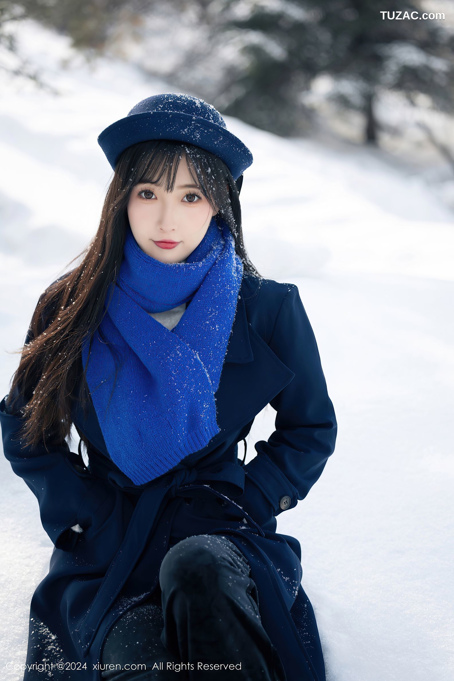 XiuRen秀人网-8325-林星阑-哈尔滨旅拍户外雪景-轻透黑蕾丝情趣内衣黑丝-2024.04.01
