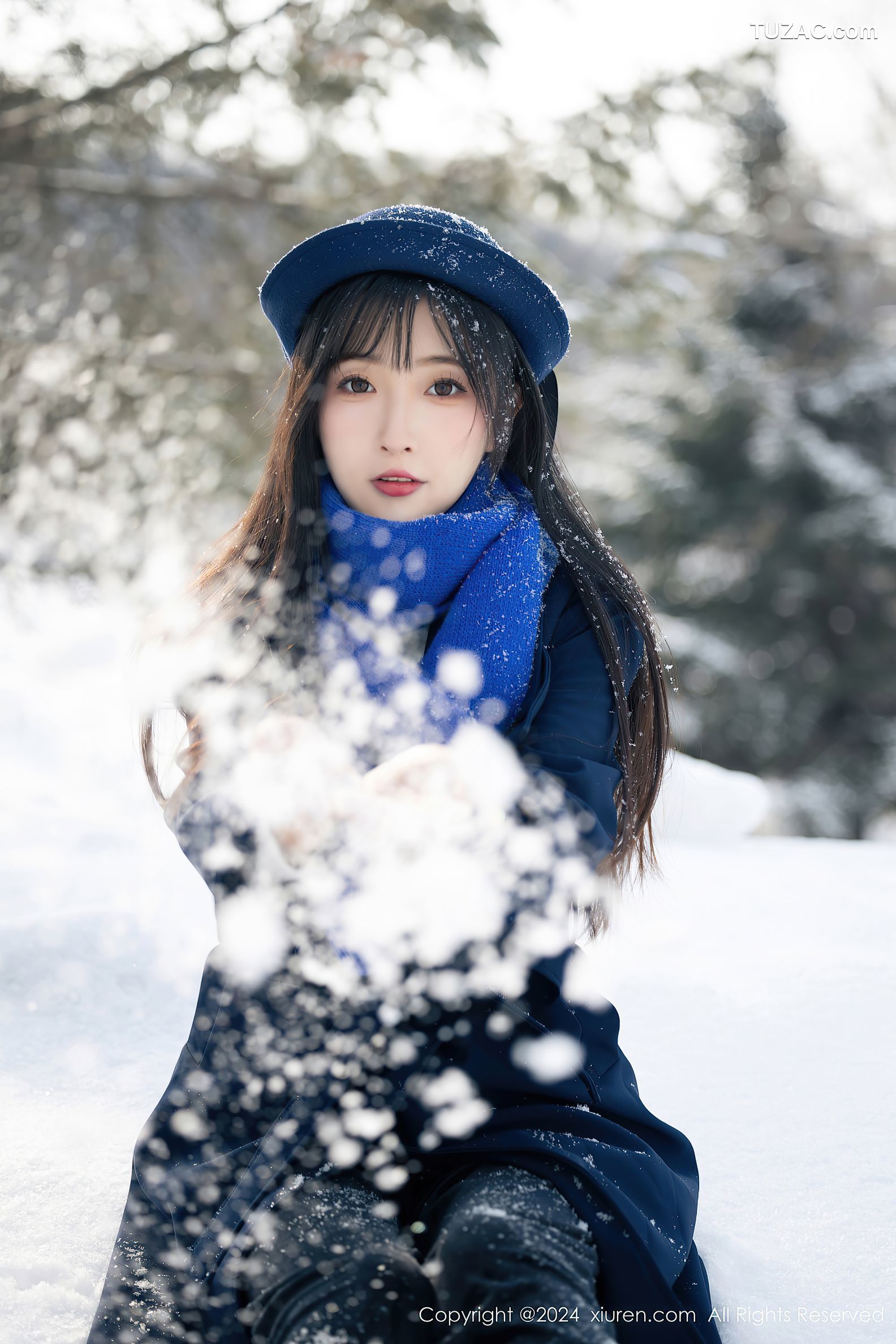 XiuRen秀人网-8325-林星阑-哈尔滨旅拍户外雪景-轻透黑蕾丝情趣内衣黑丝-2024.04.01