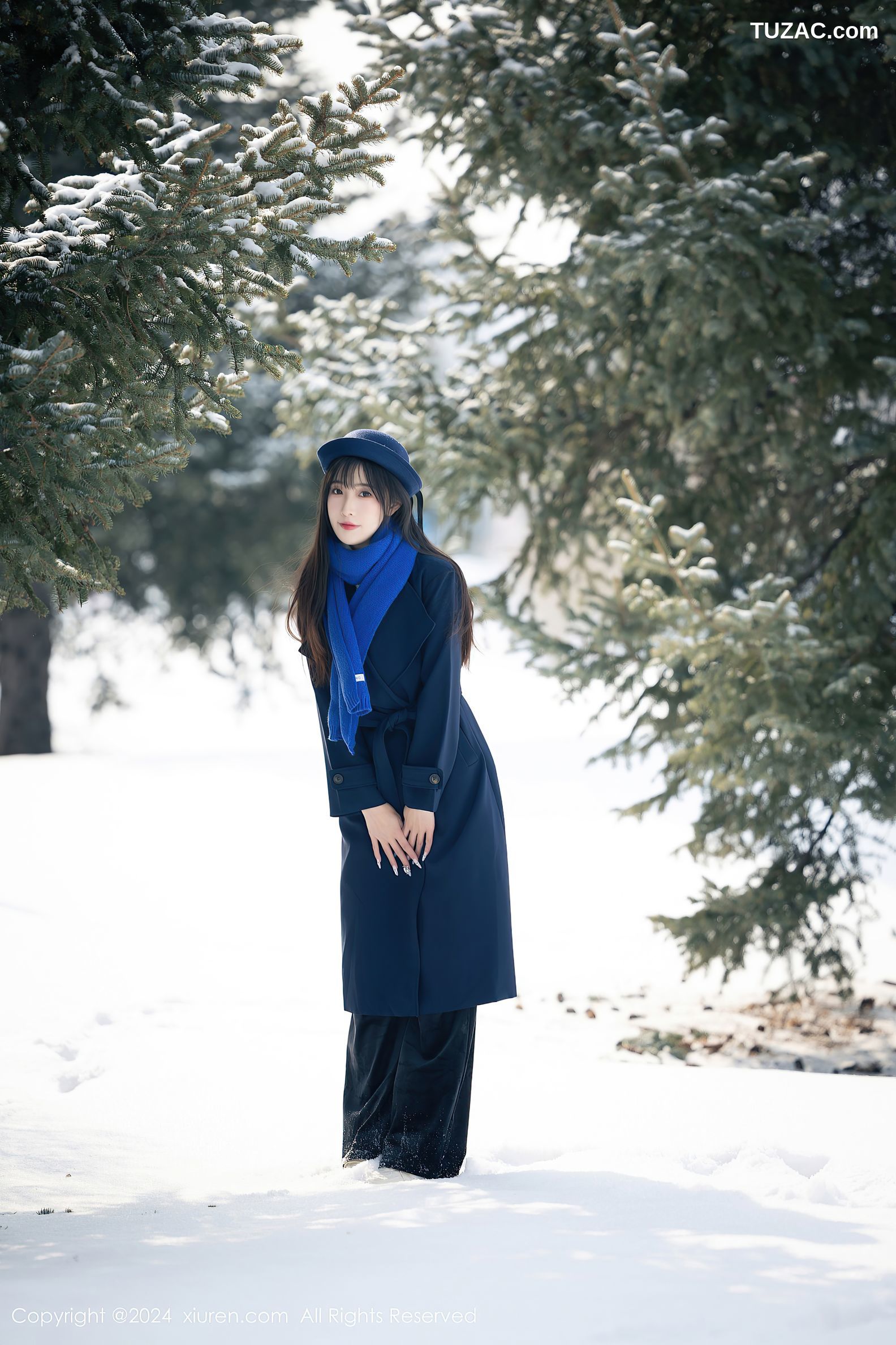 XiuRen秀人网-8325-林星阑-哈尔滨旅拍户外雪景-轻透黑蕾丝情趣内衣黑丝-2024.04.01