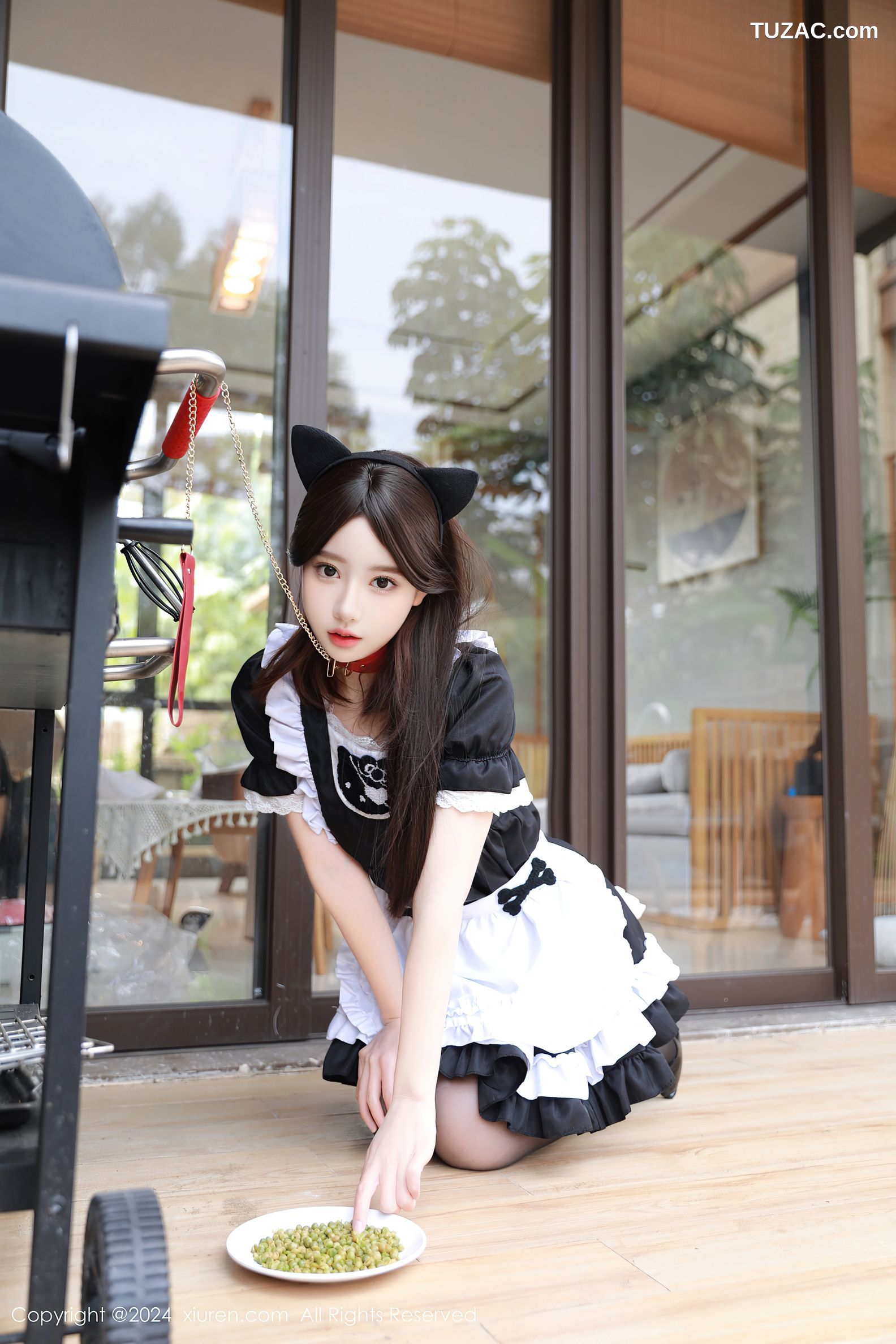 XiuRen秀人网-8351-桃妖夭-黑色女仆黑丝调教-2024.04.07