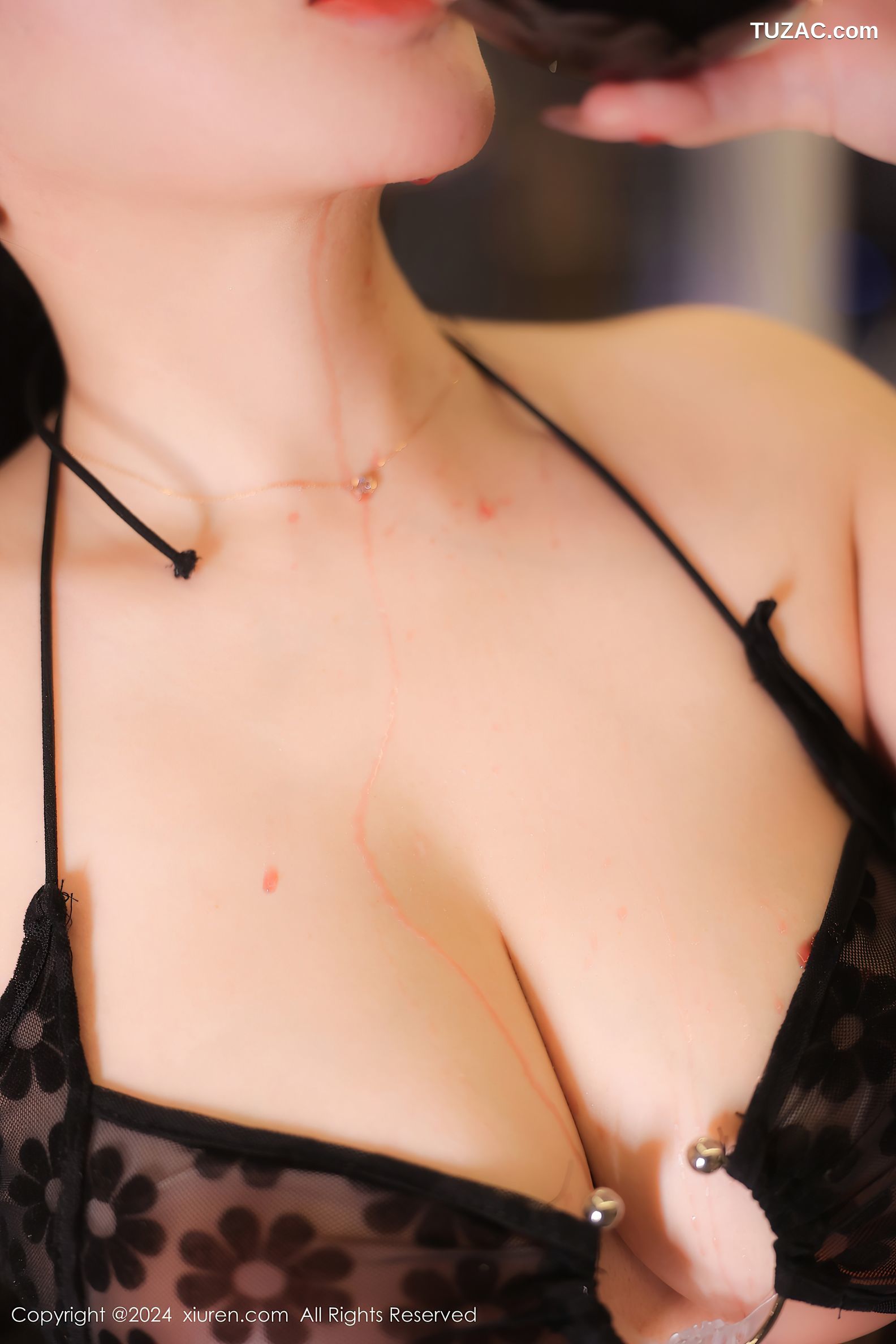 XiuRen秀人网-8355-李若汐-黑色花纹轻透长裙爆乳-2024.04.08