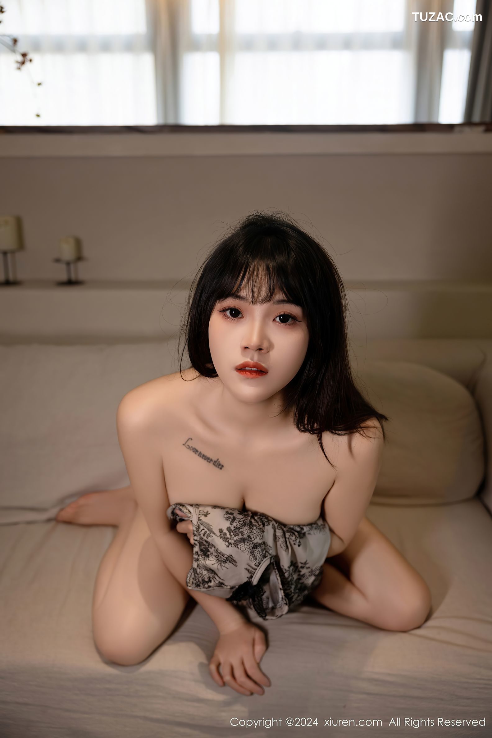 XiuRen秀人网-8434-唐安诺-中式印花连衣裙-2024.04.23