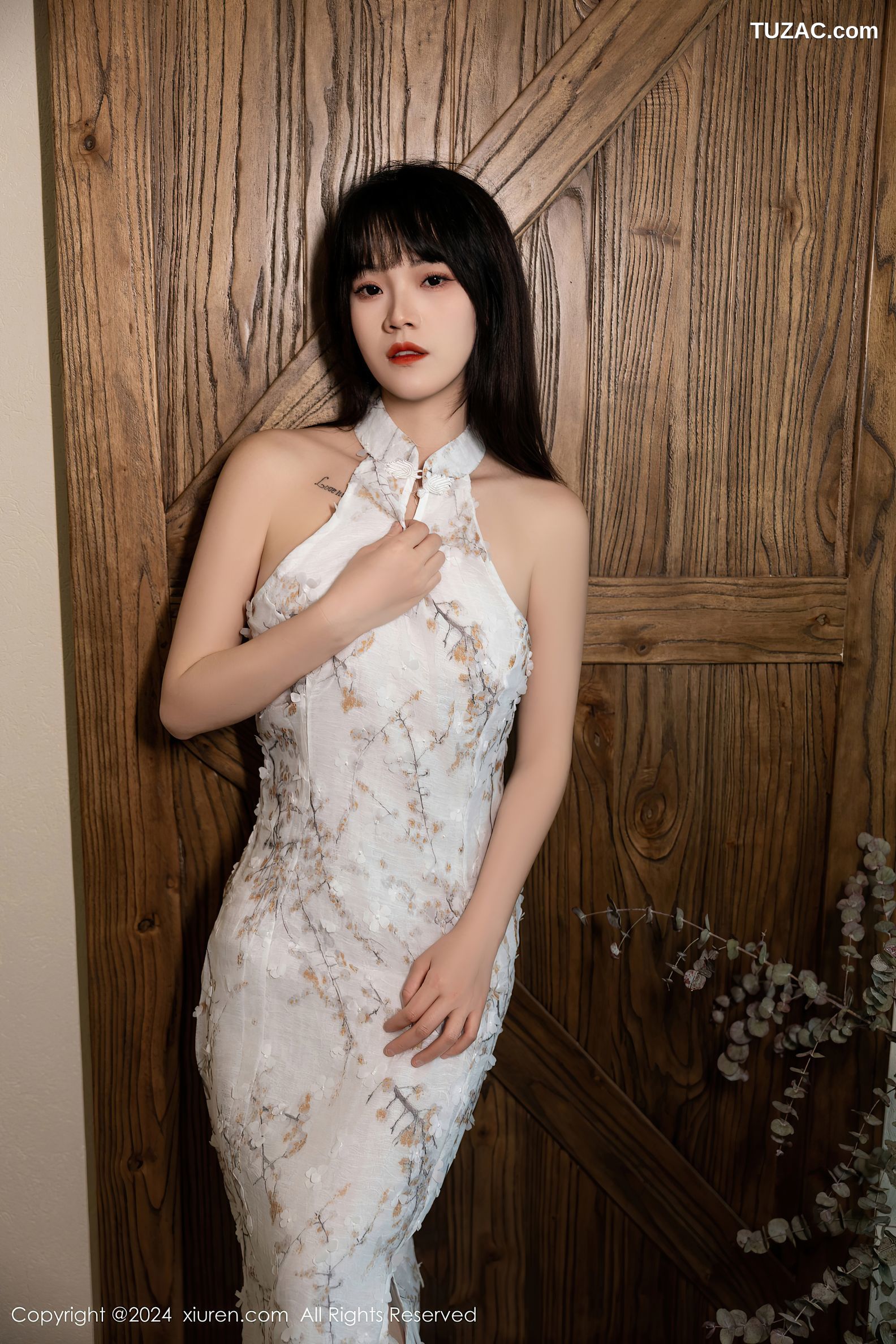 XiuRen秀人网-8434-唐安诺-中式印花连衣裙-2024.04.23