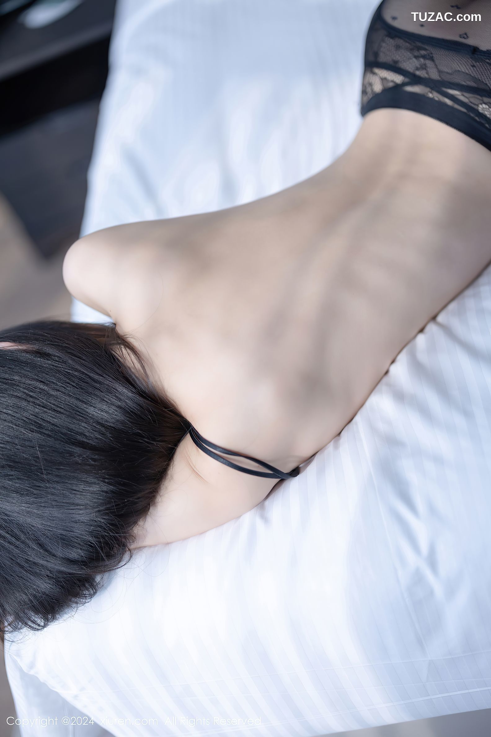 XiuRen秀人网-8727-林星阑-制服白衬衫深蓝短裙黑丝-2024.06.19