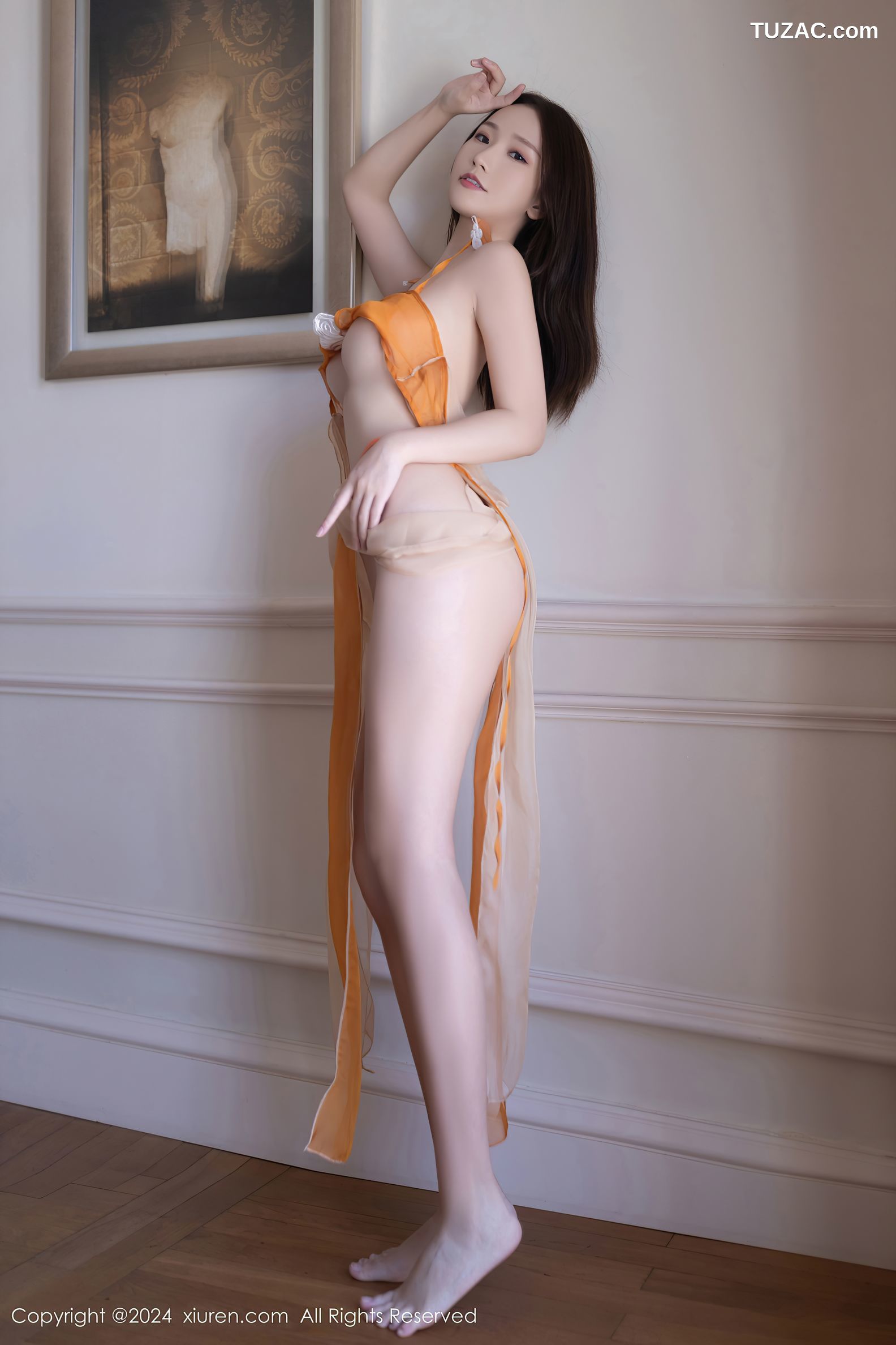 XiuRen秀人网-8758-杏子Yada-土黄色西域古风飞天纱衣-2024.06.26