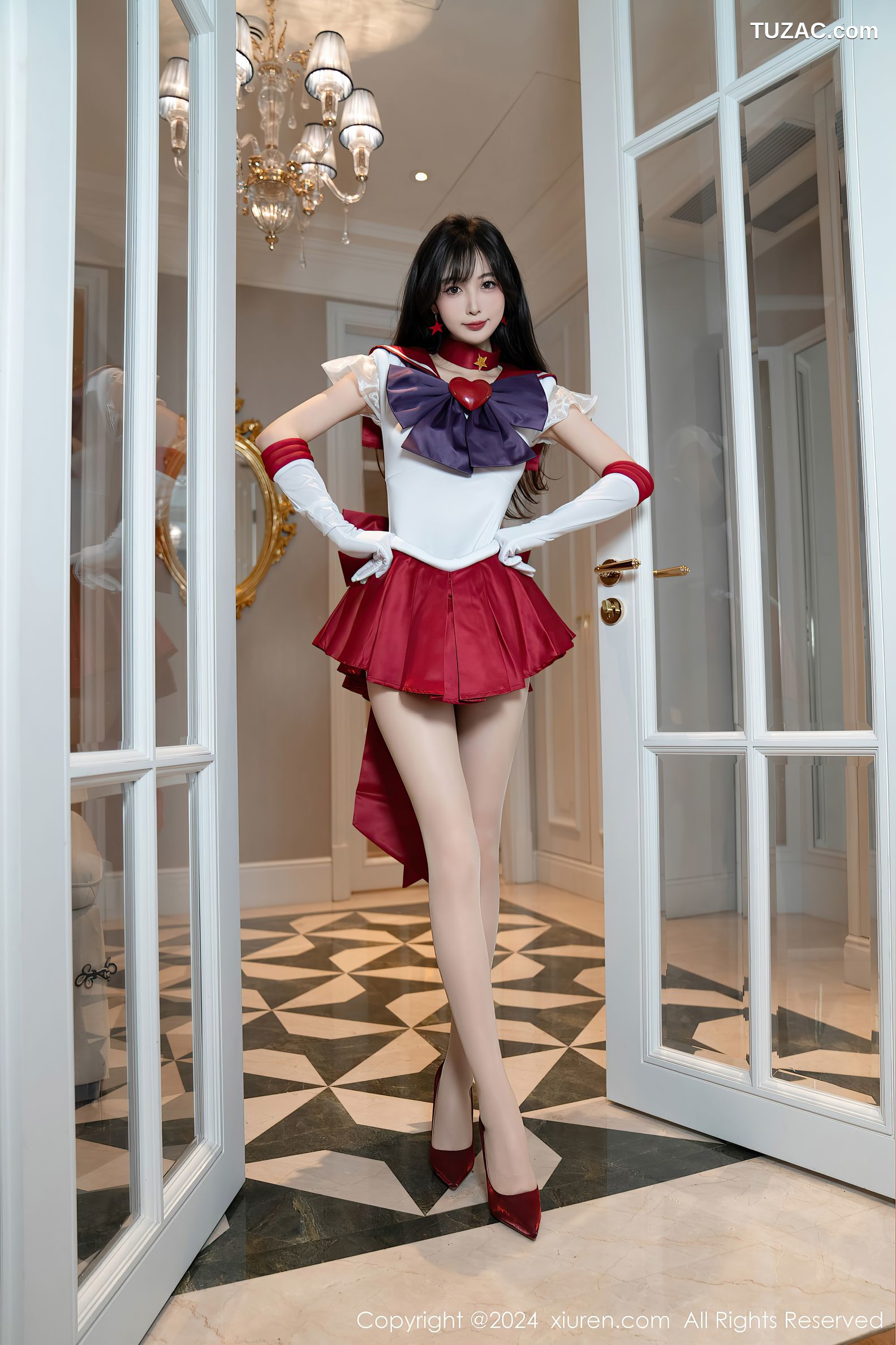 XiuRen秀人网-8800-林星阑-Cos美少女战士-火野玲-红色短裙肉丝-2024.07.03