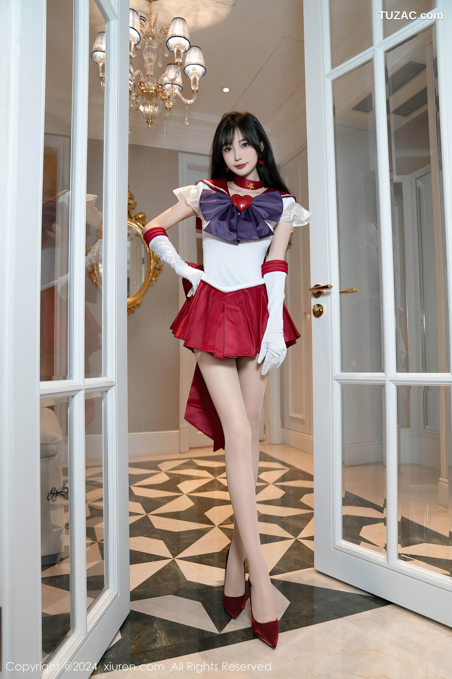 XiuRen秀人网-8800-林星阑-Cos美少女战士-火野玲-红色短裙肉丝-2024.07.03