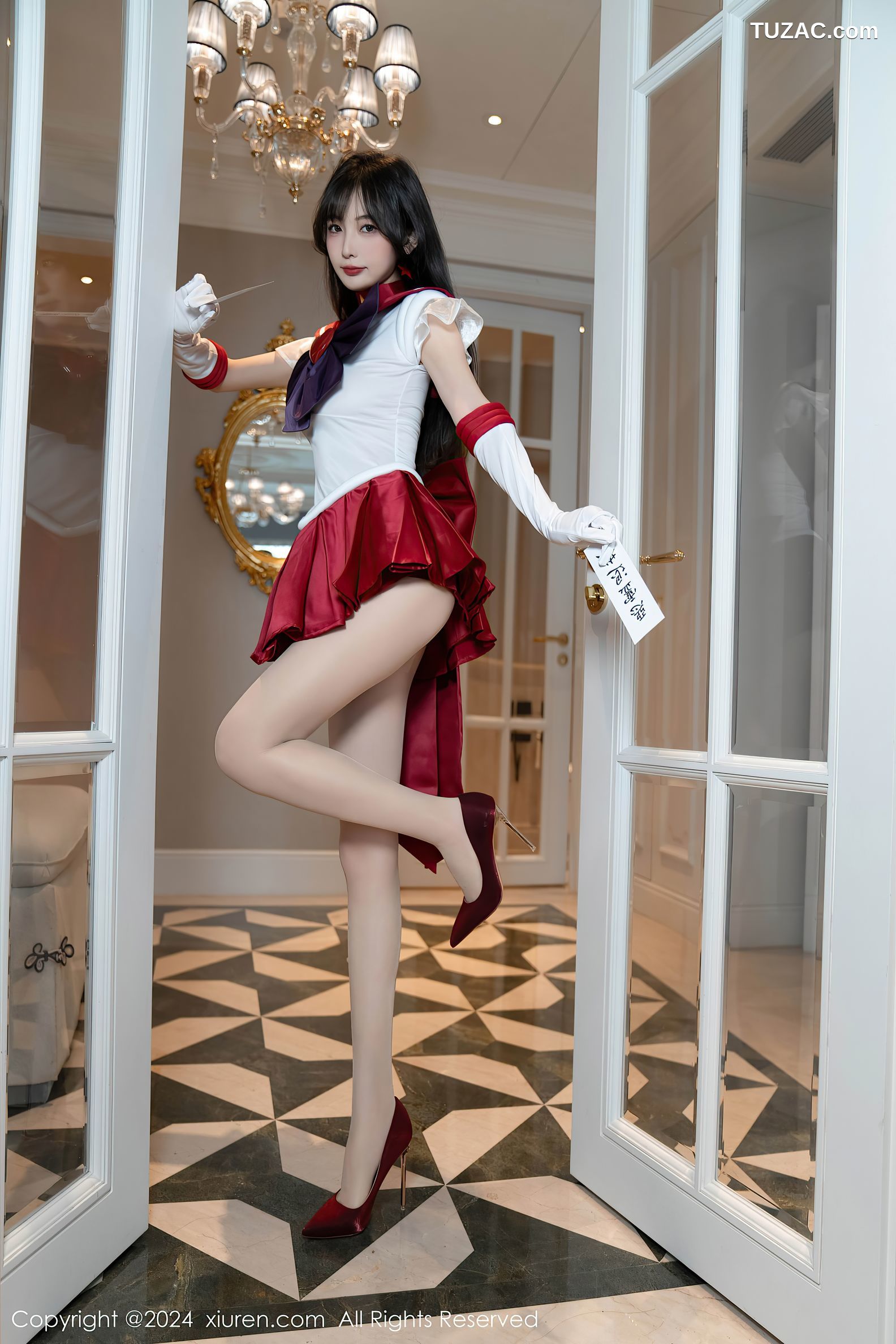 XiuRen秀人网-8800-林星阑-Cos美少女战士-火野玲-红色短裙肉丝-2024.07.03