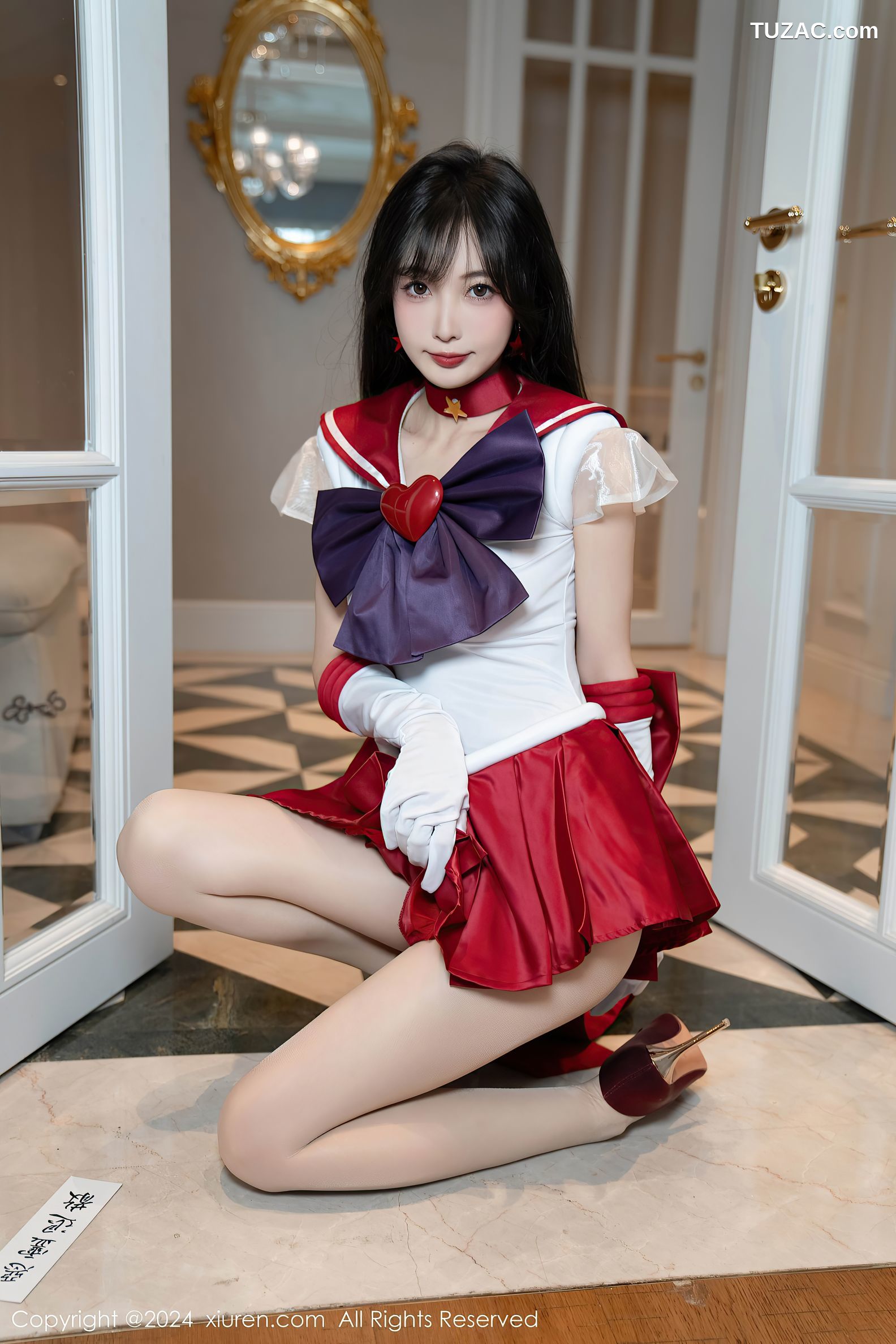 XiuRen秀人网-8800-林星阑-Cos美少女战士-火野玲-红色短裙肉丝-2024.07.03