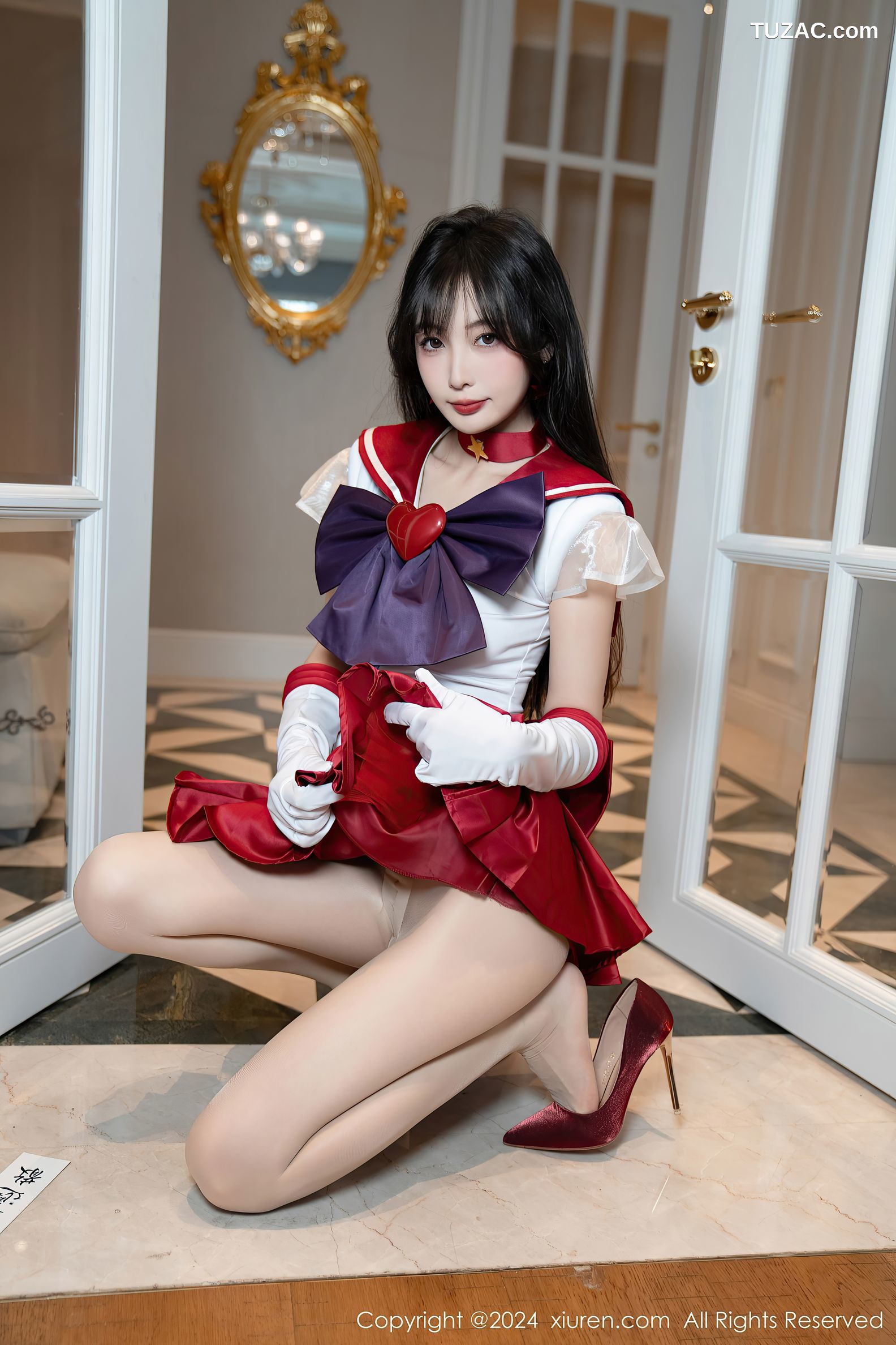 XiuRen秀人网-8800-林星阑-Cos美少女战士-火野玲-红色短裙肉丝-2024.07.03