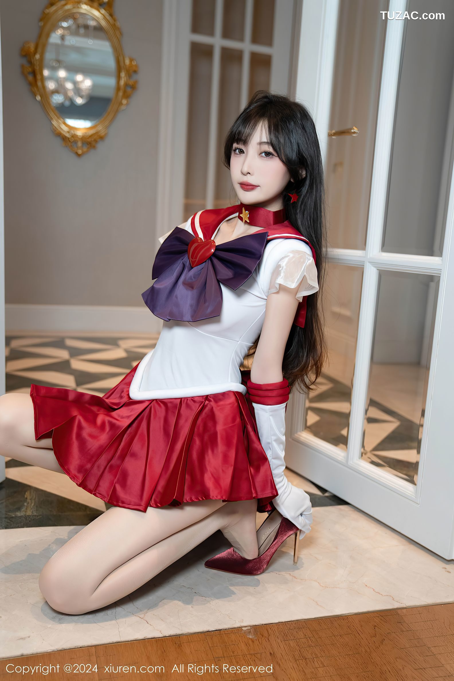 XiuRen秀人网-8800-林星阑-Cos美少女战士-火野玲-红色短裙肉丝-2024.07.03