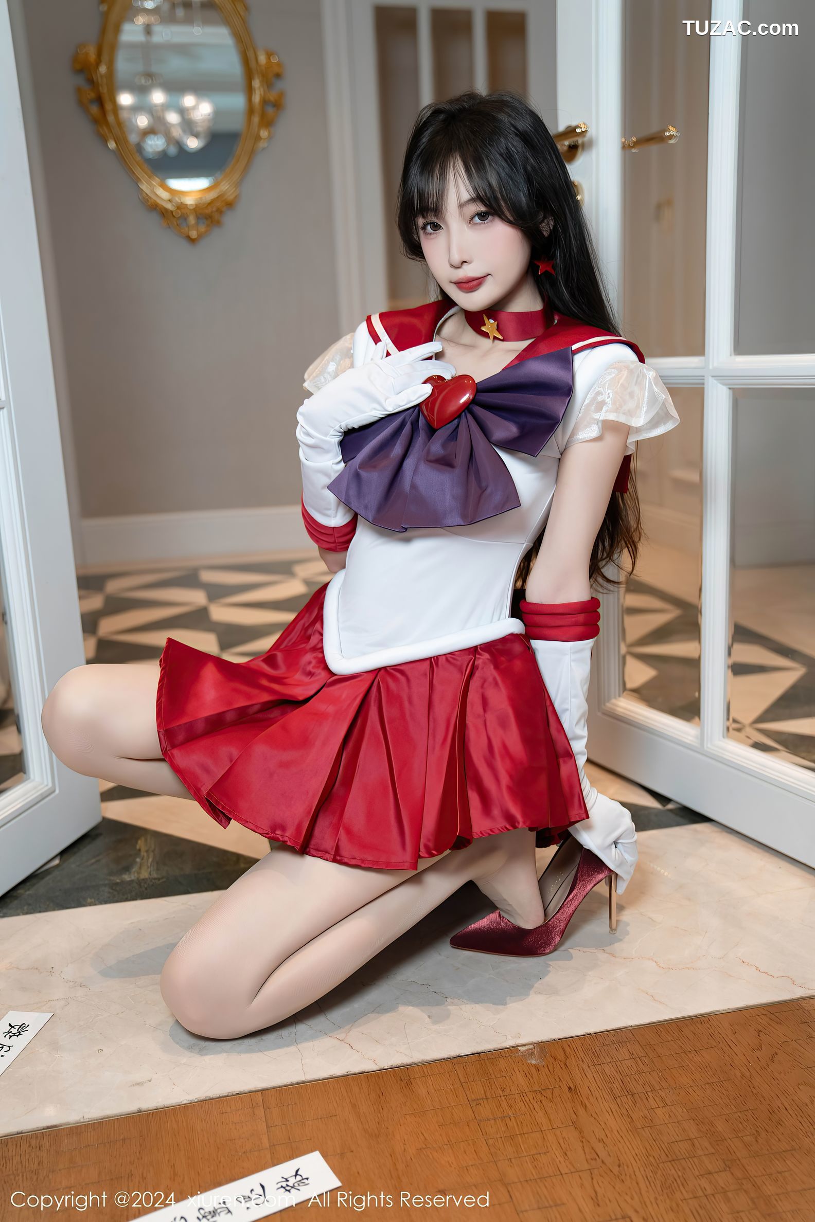 XiuRen秀人网-8800-林星阑-Cos美少女战士-火野玲-红色短裙肉丝-2024.07.03