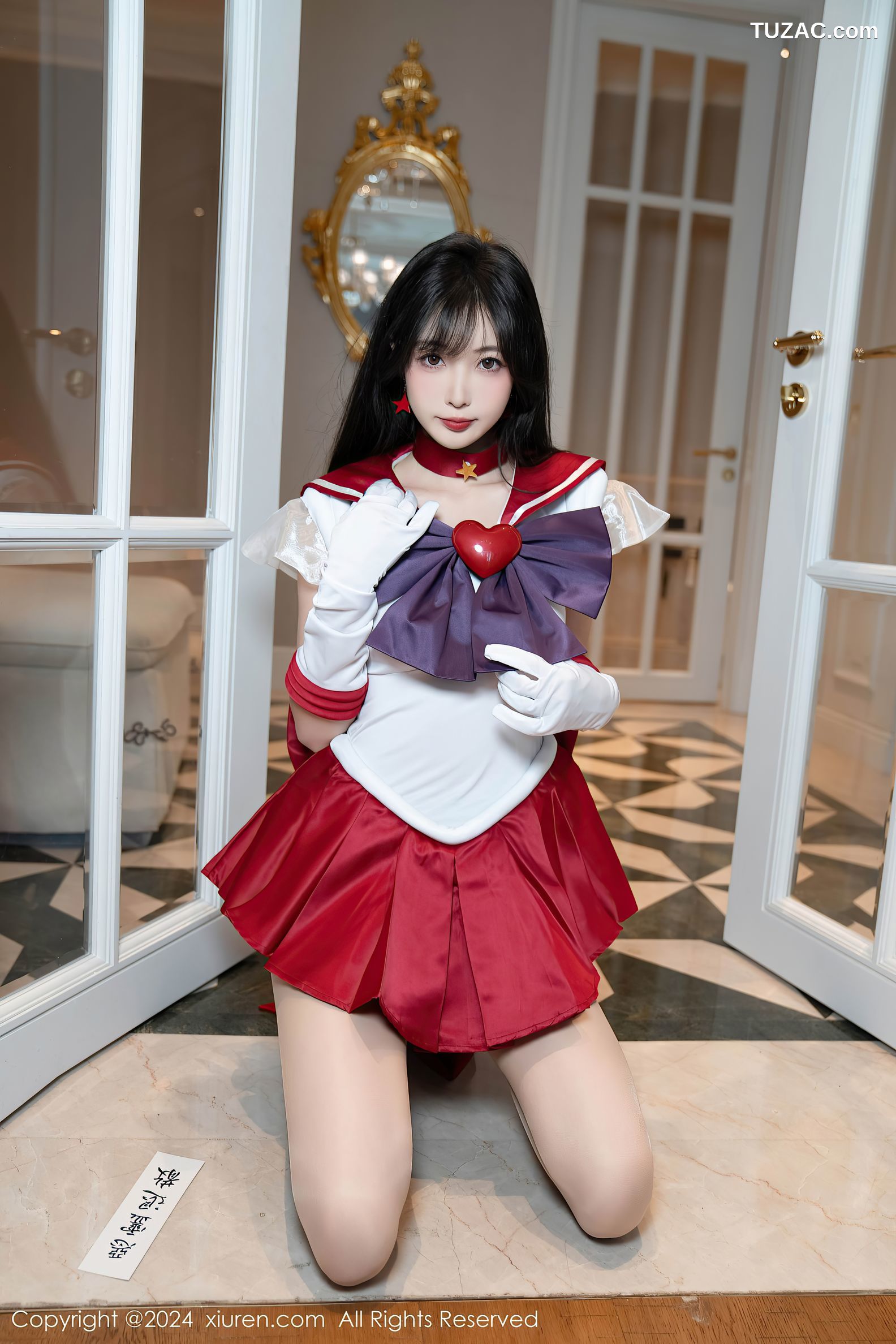 XiuRen秀人网-8800-林星阑-Cos美少女战士-火野玲-红色短裙肉丝-2024.07.03