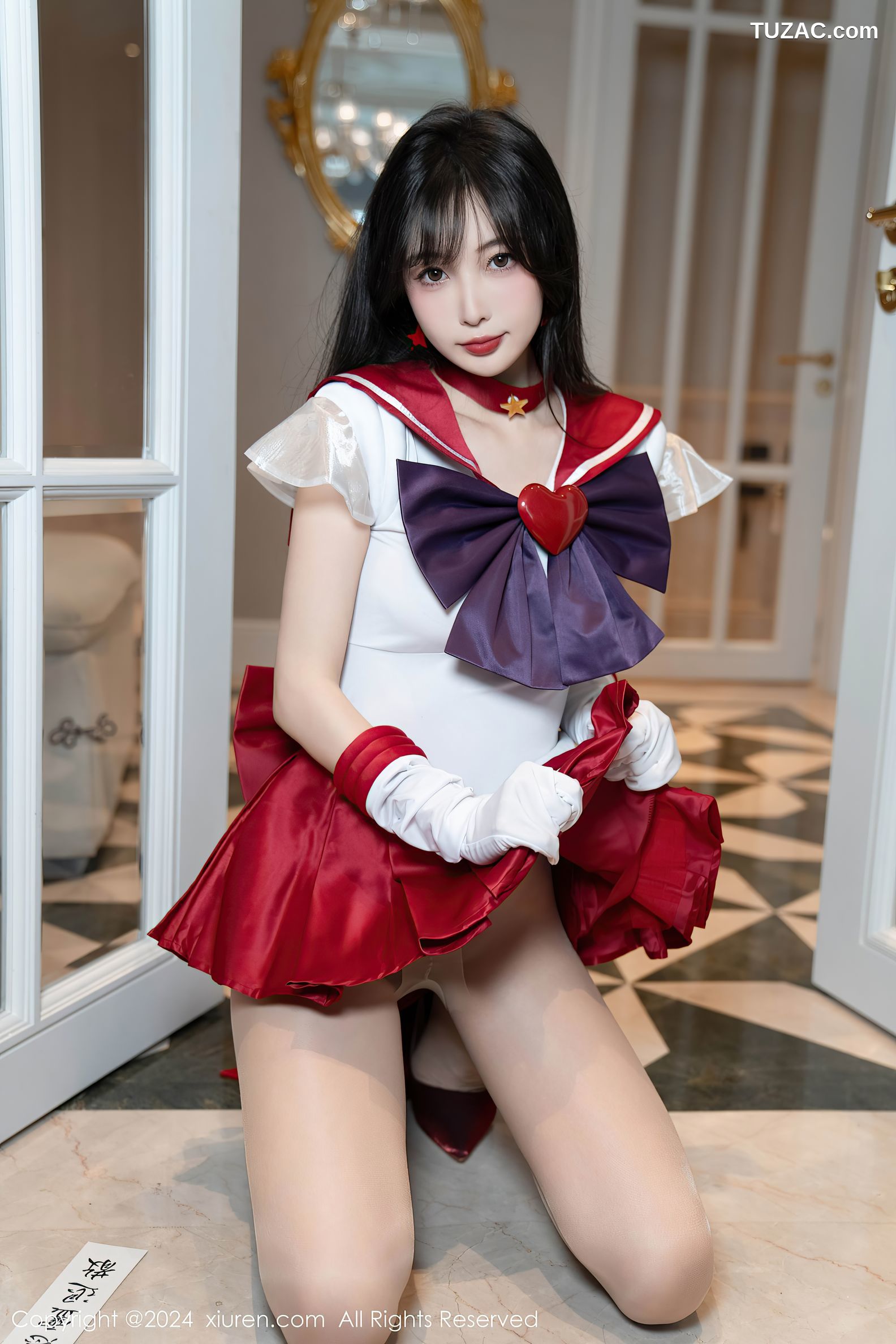 XiuRen秀人网-8800-林星阑-Cos美少女战士-火野玲-红色短裙肉丝-2024.07.03