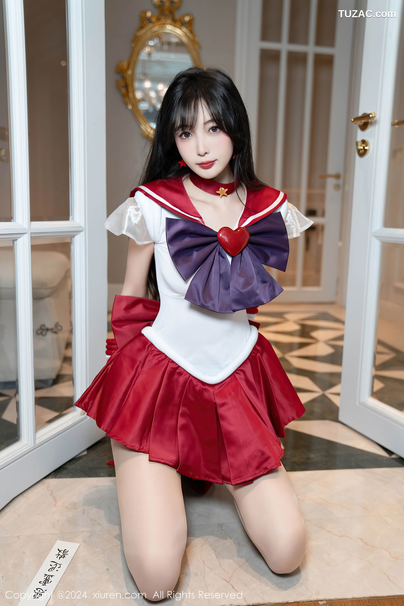 XiuRen秀人网-8800-林星阑-Cos美少女战士-火野玲-红色短裙肉丝-2024.07.03