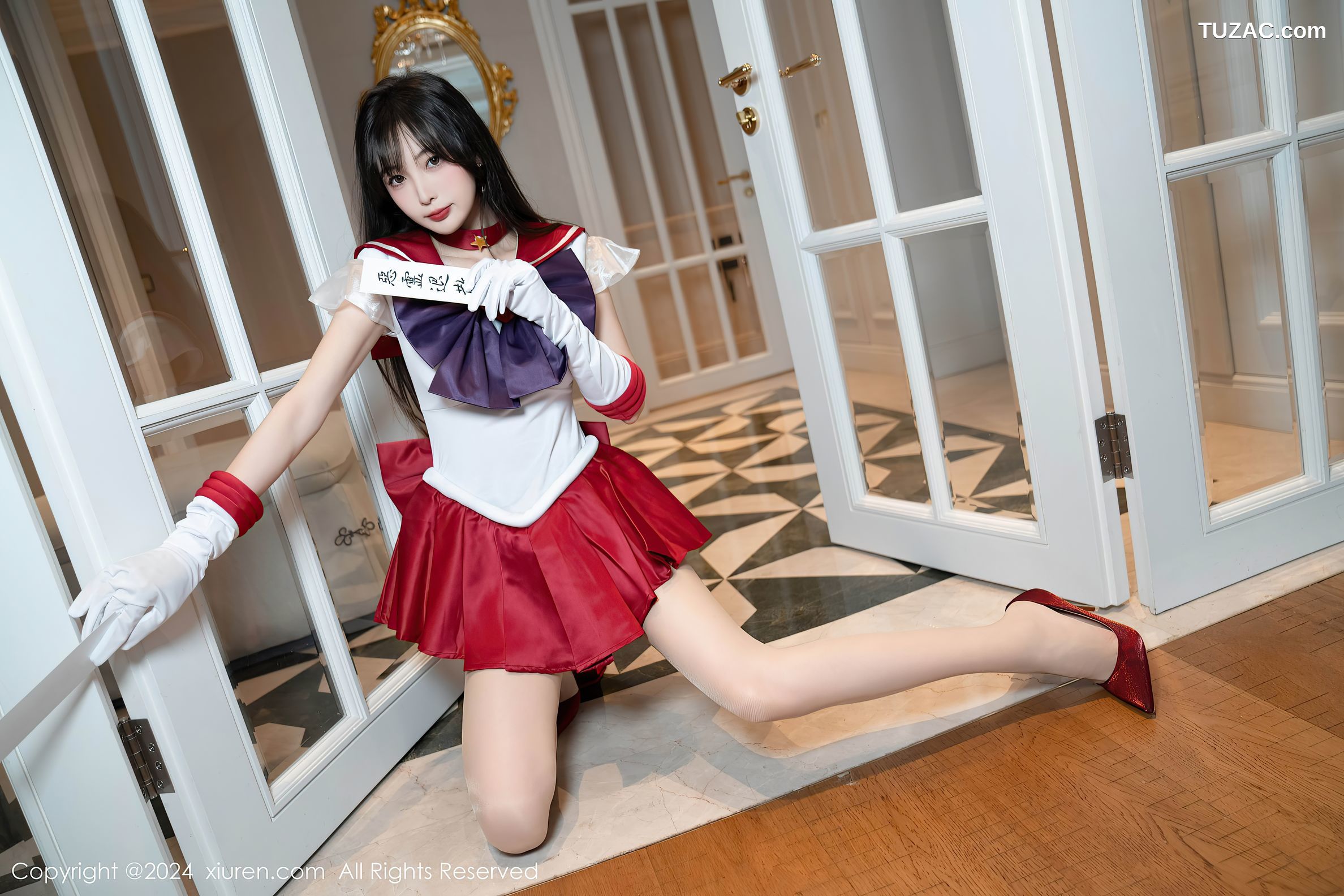 XiuRen秀人网-8800-林星阑-Cos美少女战士-火野玲-红色短裙肉丝-2024.07.03