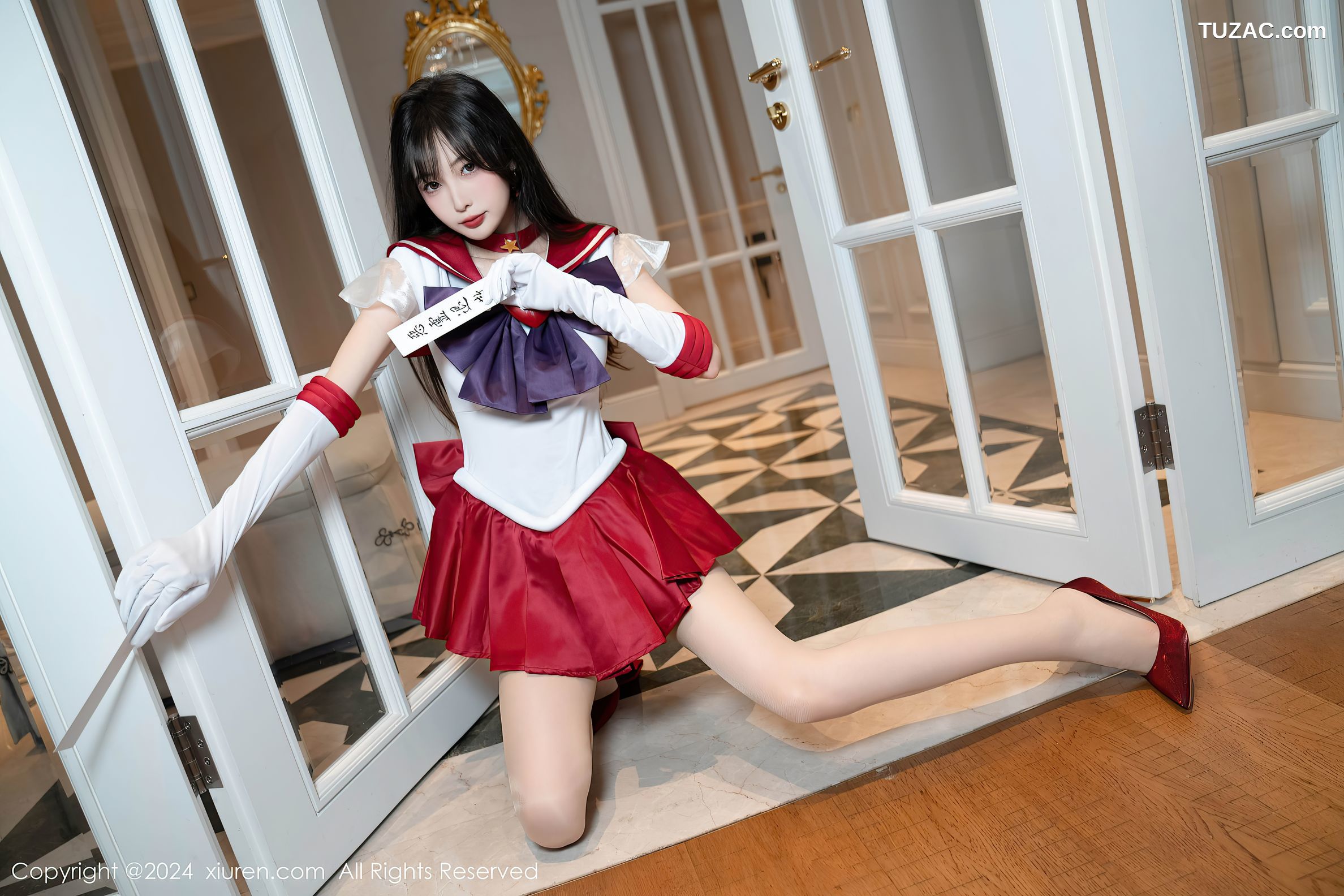 XiuRen秀人网-8800-林星阑-Cos美少女战士-火野玲-红色短裙肉丝-2024.07.03