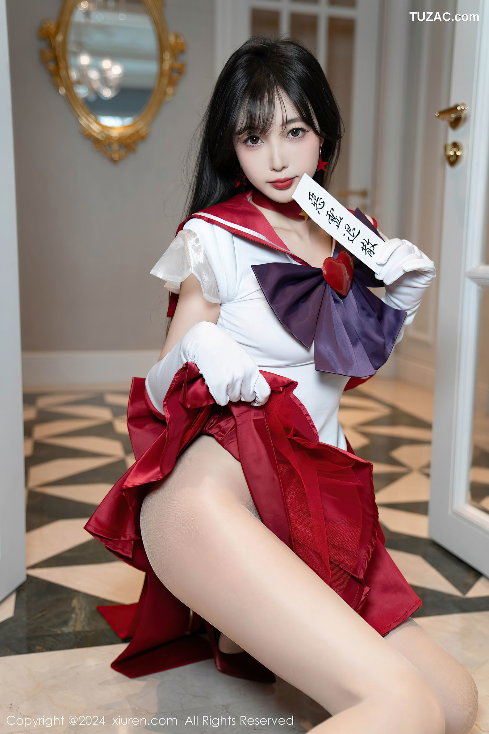 XiuRen秀人网-8800-林星阑-Cos美少女战士-火野玲-红色短裙肉丝-2024.07.03