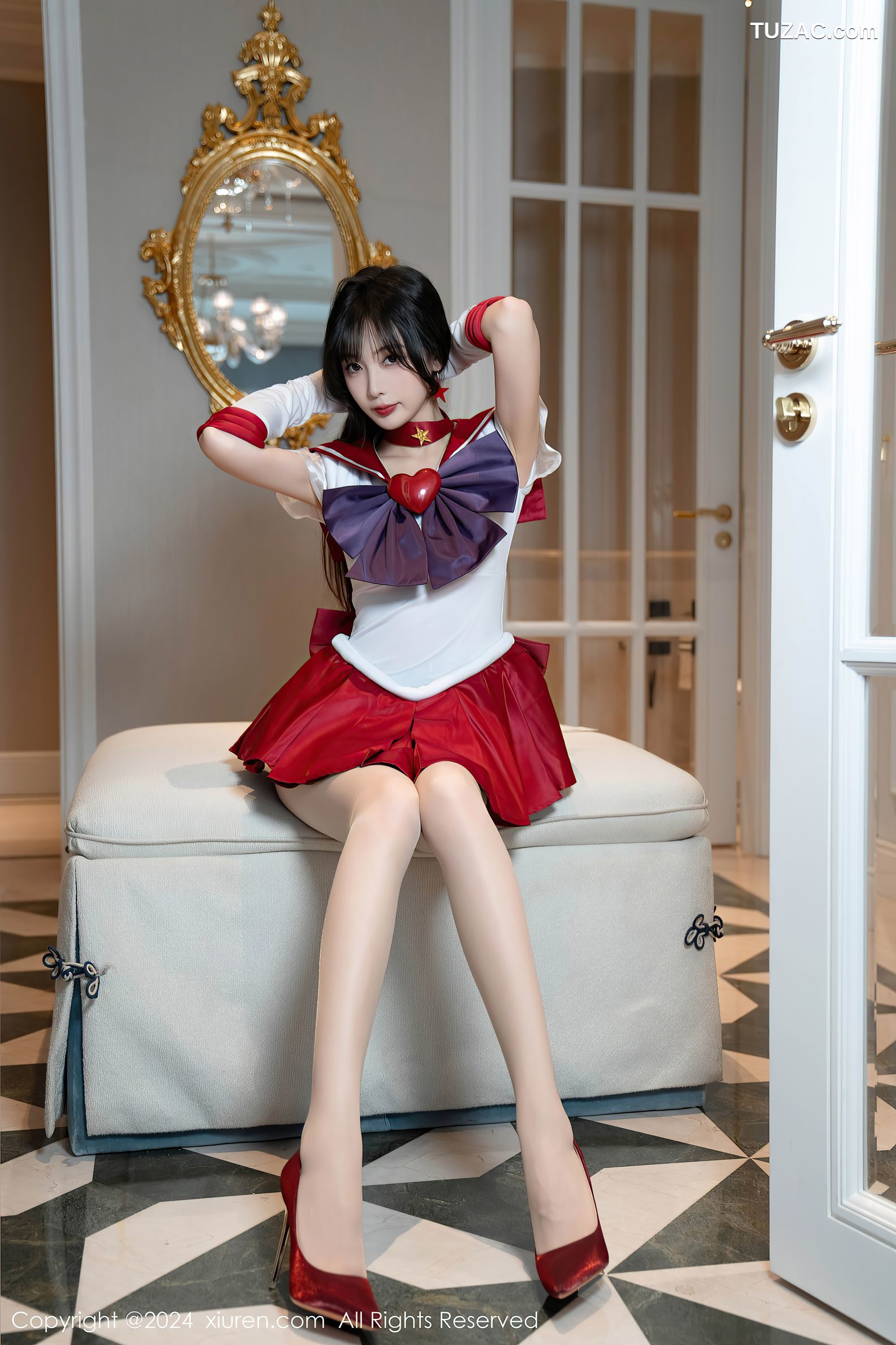 XiuRen秀人网-8800-林星阑-Cos美少女战士-火野玲-红色短裙肉丝-2024.07.03