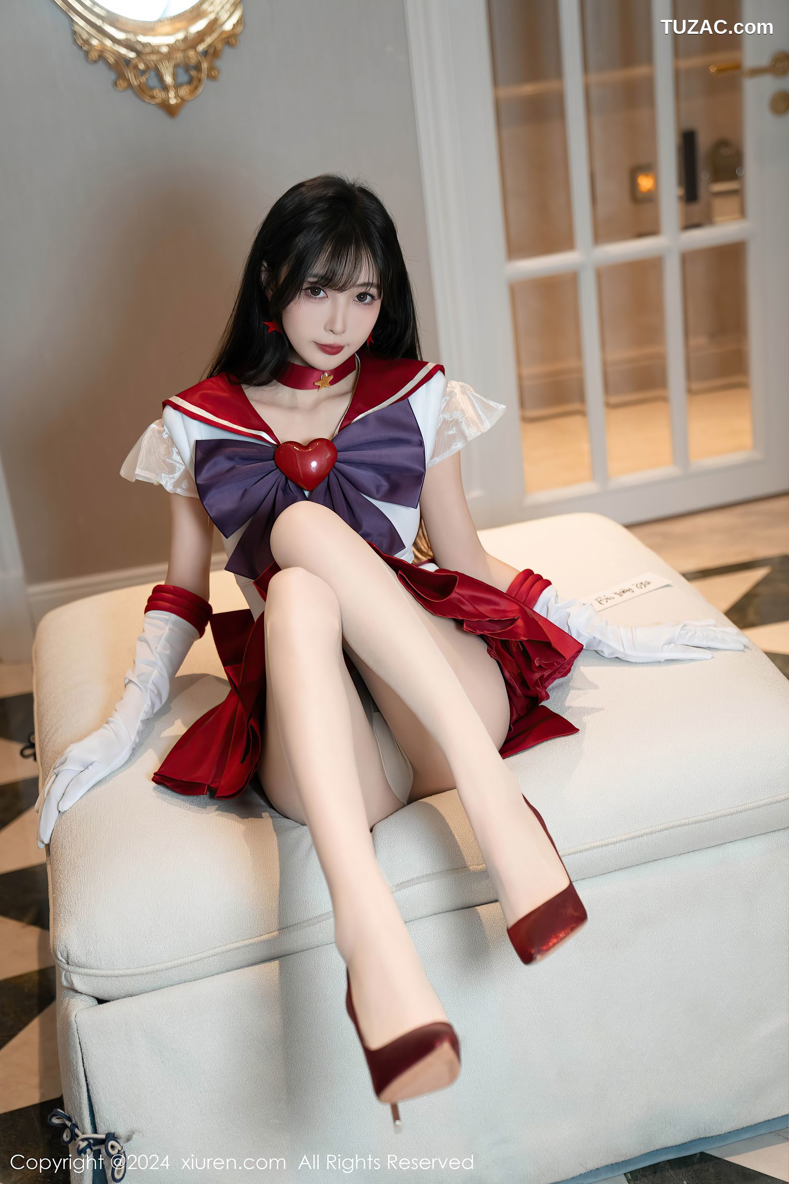 XiuRen秀人网-8800-林星阑-Cos美少女战士-火野玲-红色短裙肉丝-2024.07.03