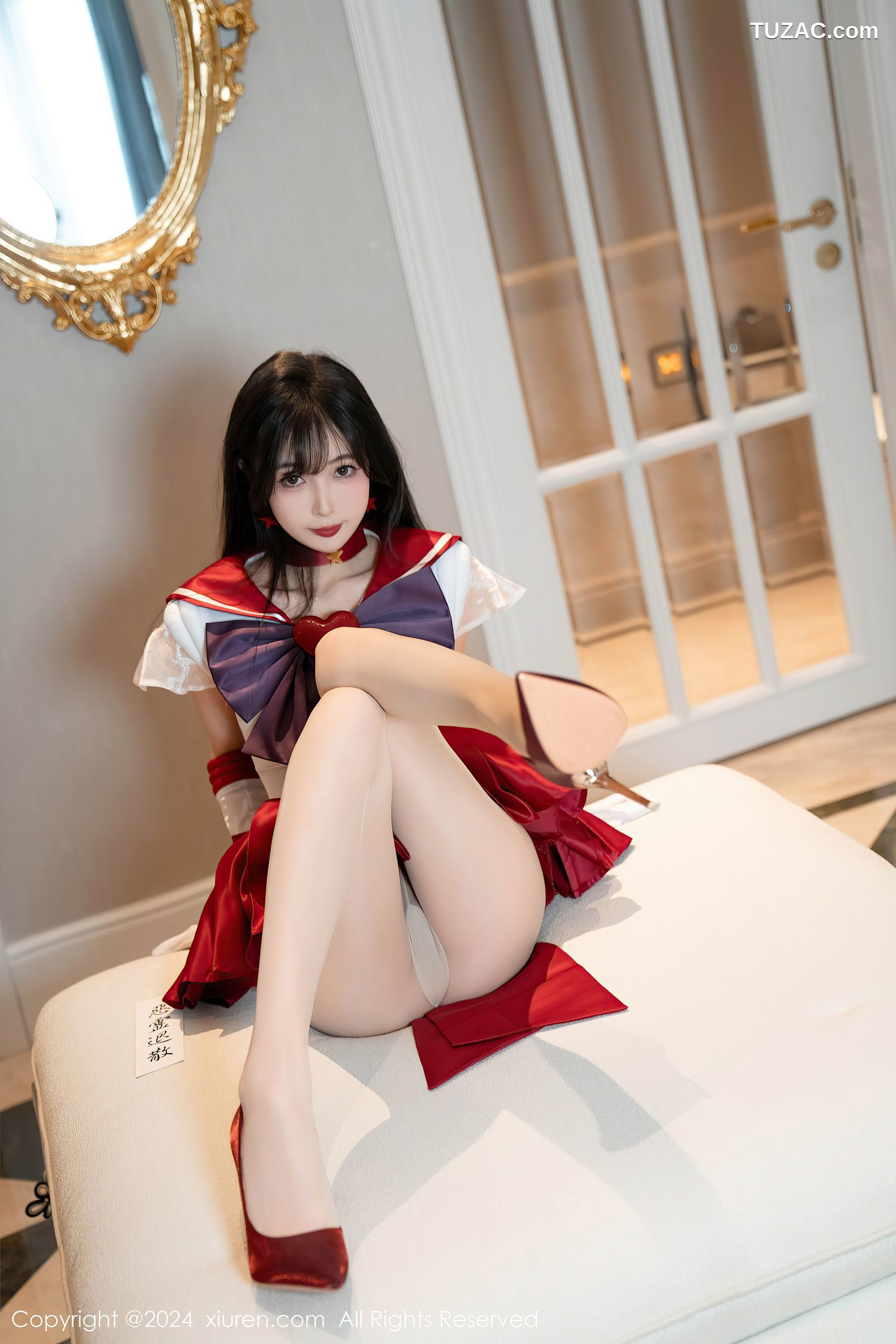 XiuRen秀人网-8800-林星阑-Cos美少女战士-火野玲-红色短裙肉丝-2024.07.03