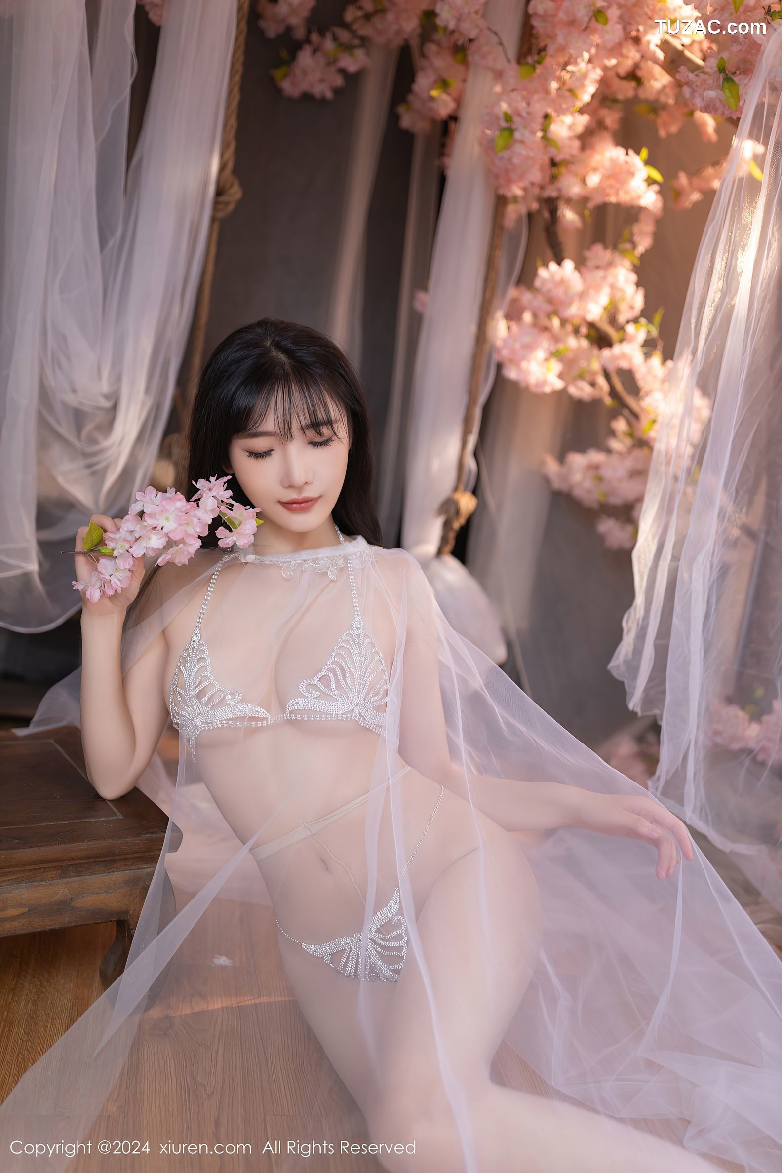 XiuRen秀人网-8807-陆萱萱-古风透视白纱-钻石比基尼内衣-2024.07.04
