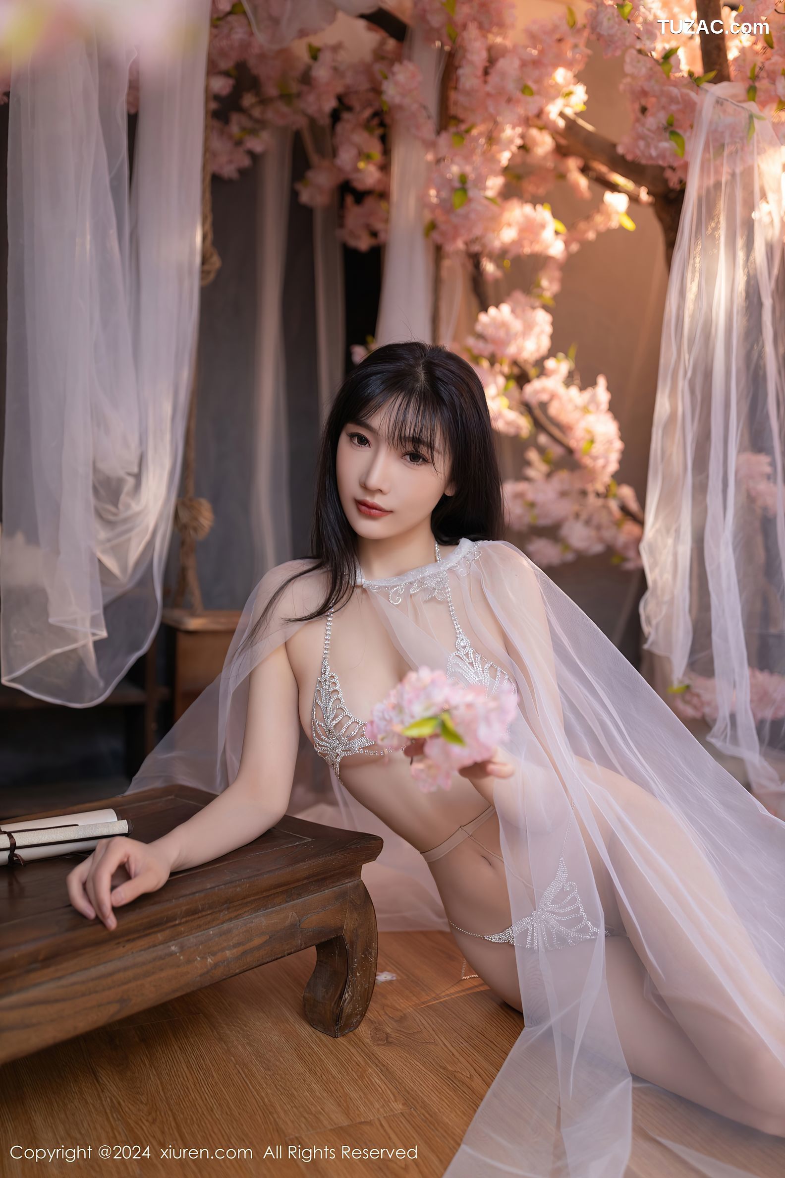 XiuRen秀人网-8807-陆萱萱-古风透视白纱-钻石比基尼内衣-2024.07.04